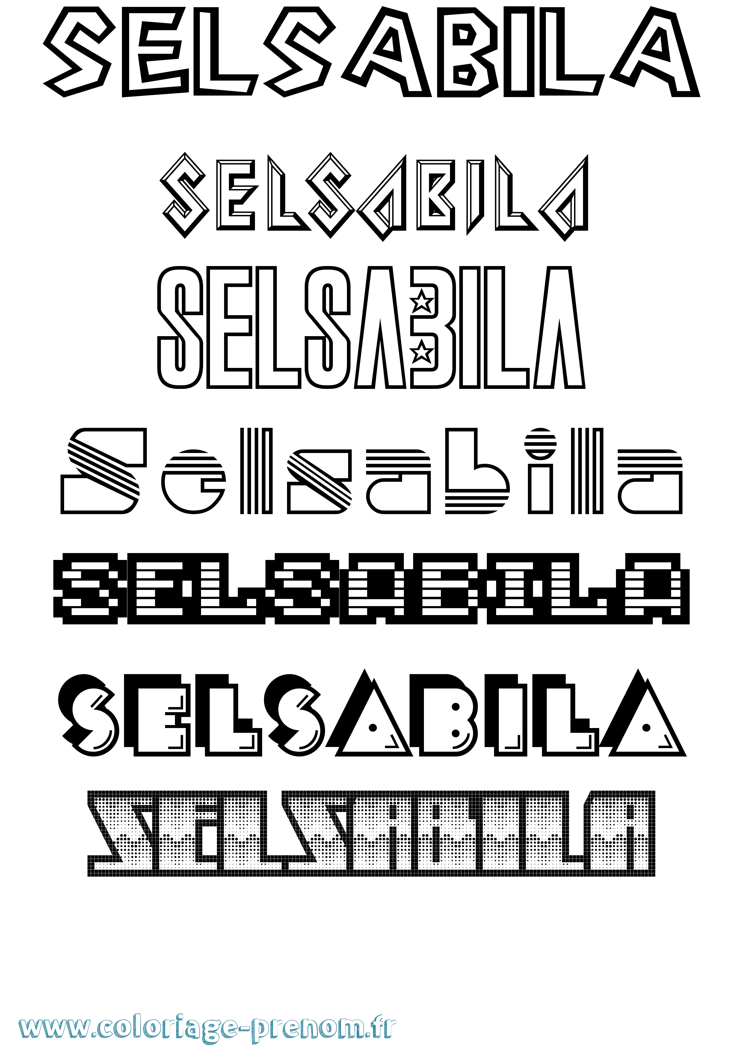 Coloriage Selsabila Jeux Vidéos Coloriage prénom Selsabila Jeux Vidéos
