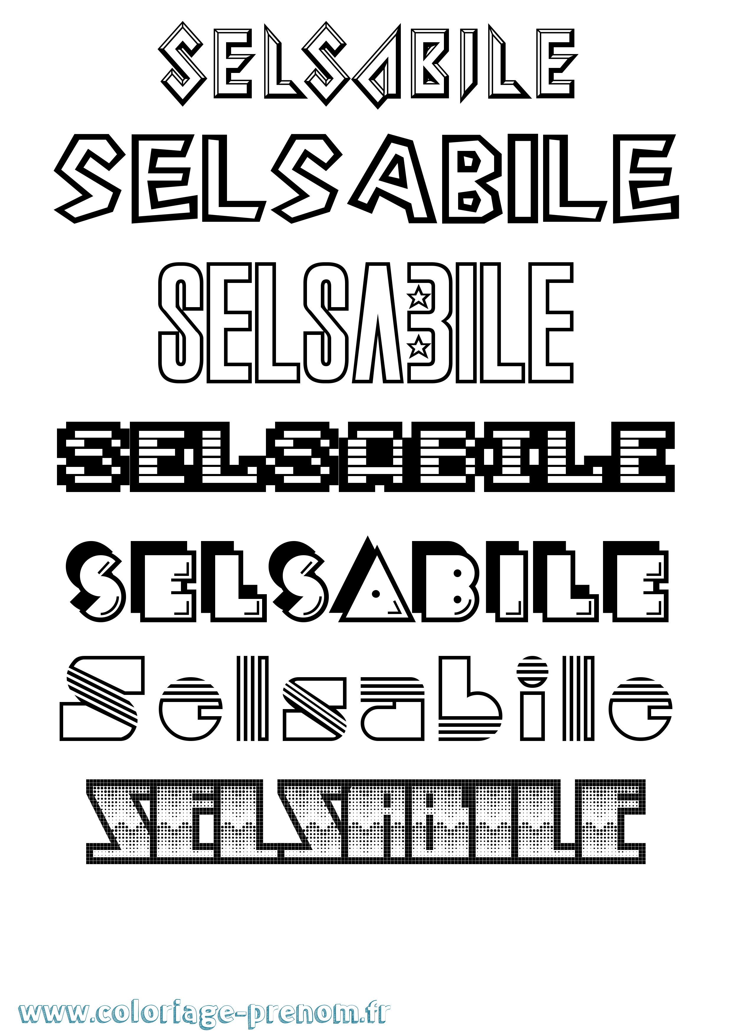 Coloriage Selsabile Jeux Vidéos Coloriage prénom Selsabile Jeux Vidéos
