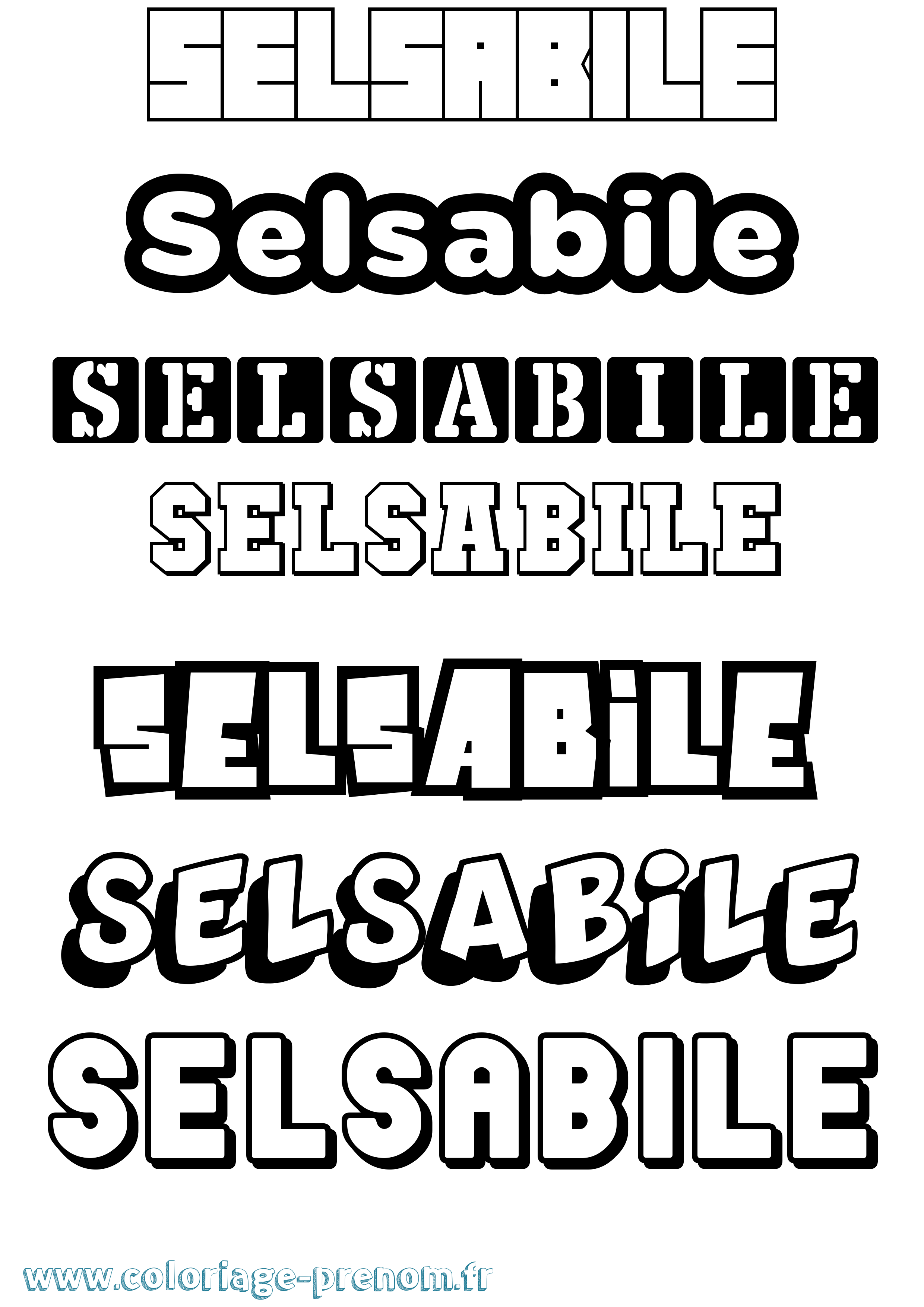 Coloriage Selsabile Simple Coloriage prénom Selsabile Simple
