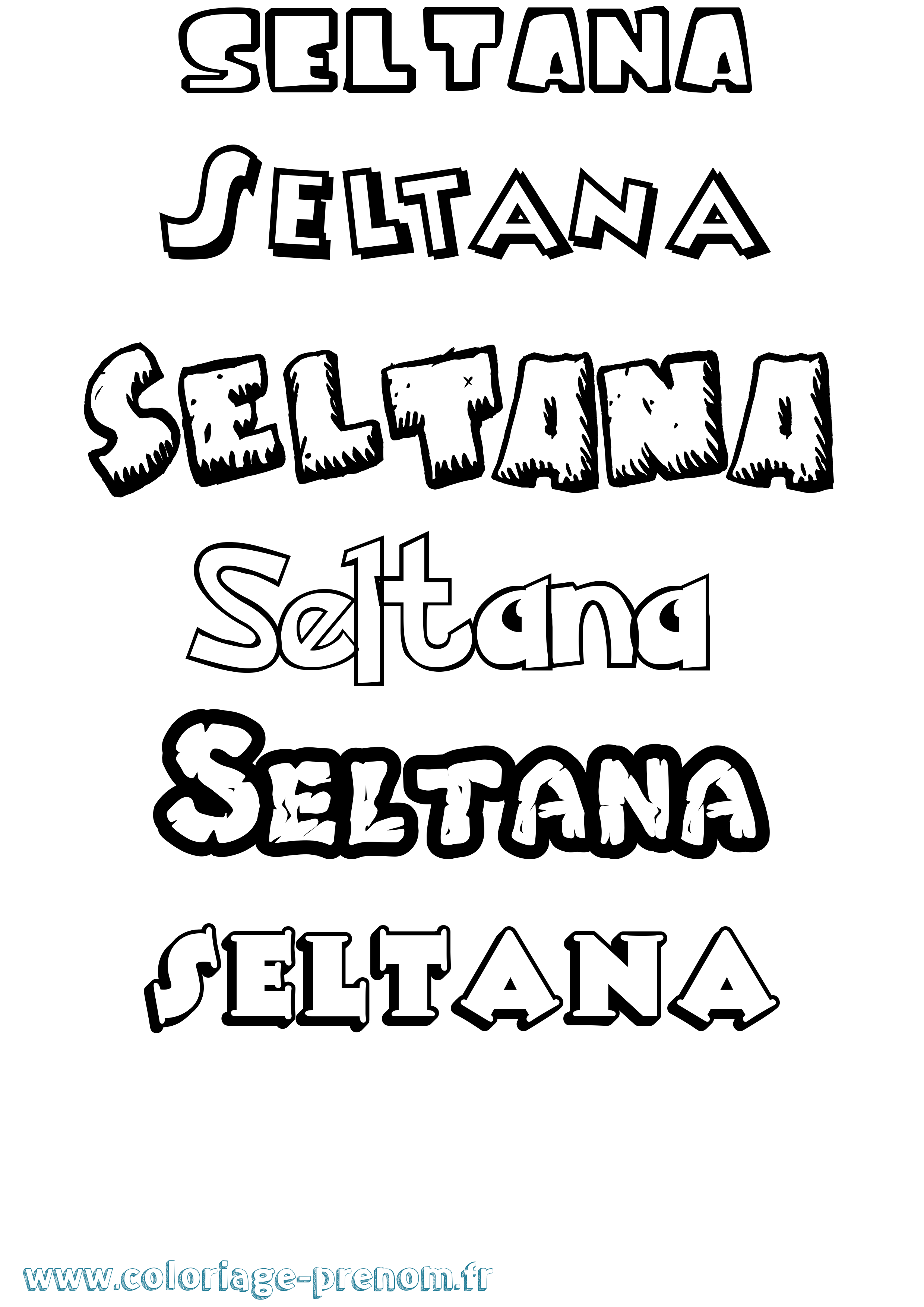 Coloriage Seltana Dessin Animé Coloriage prénom Seltana Dessin Animé