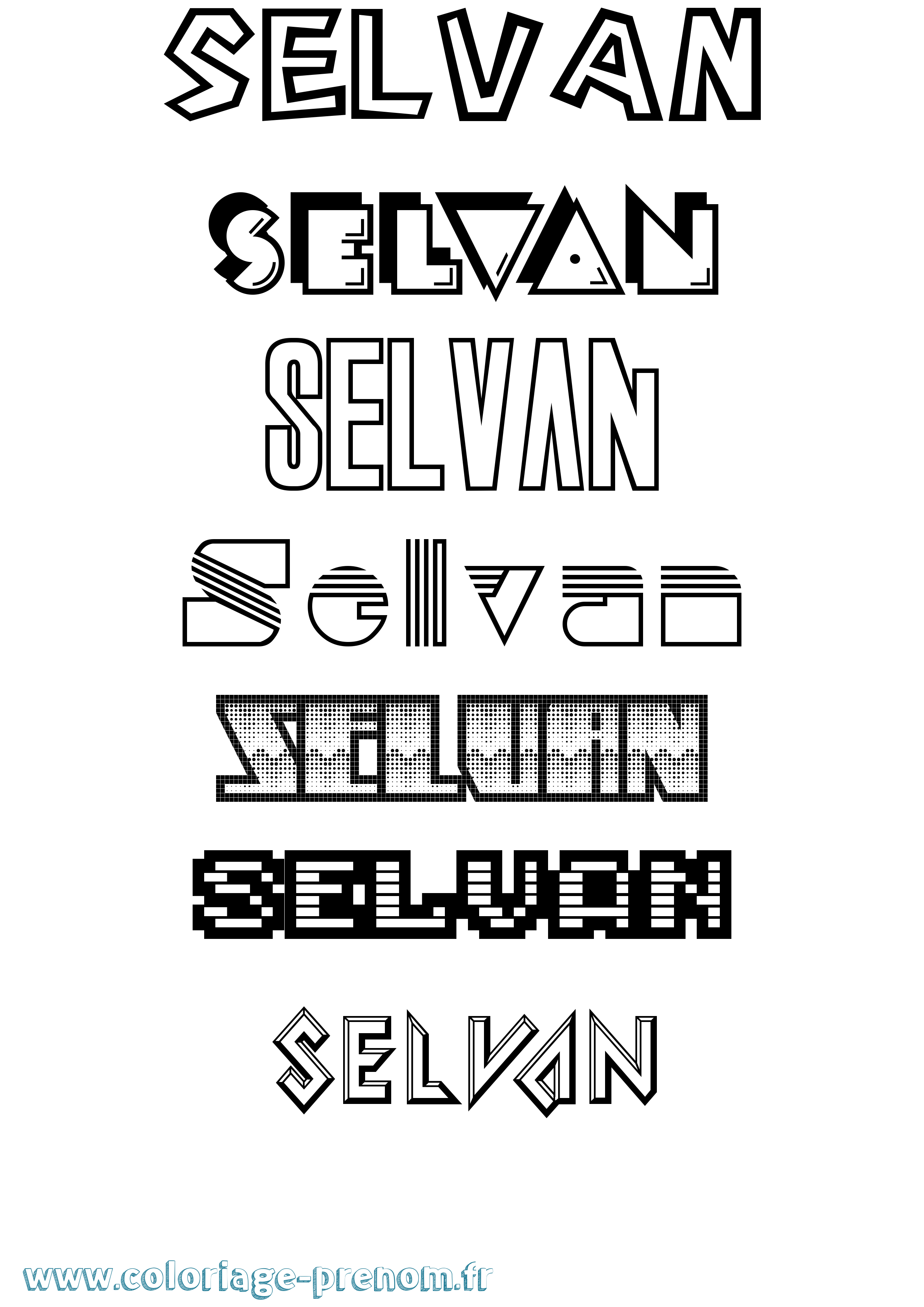 Coloriage Selvan Jeux Vidéos Coloriage prénom Selvan Jeux Vidéos