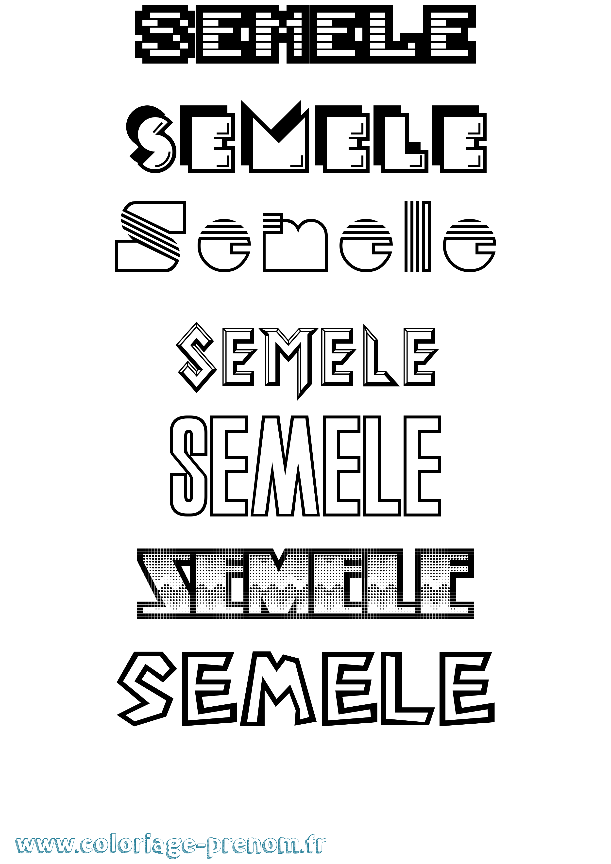 Coloriage Semele Jeux Vidéos Coloriage prénom Semele Jeux Vidéos