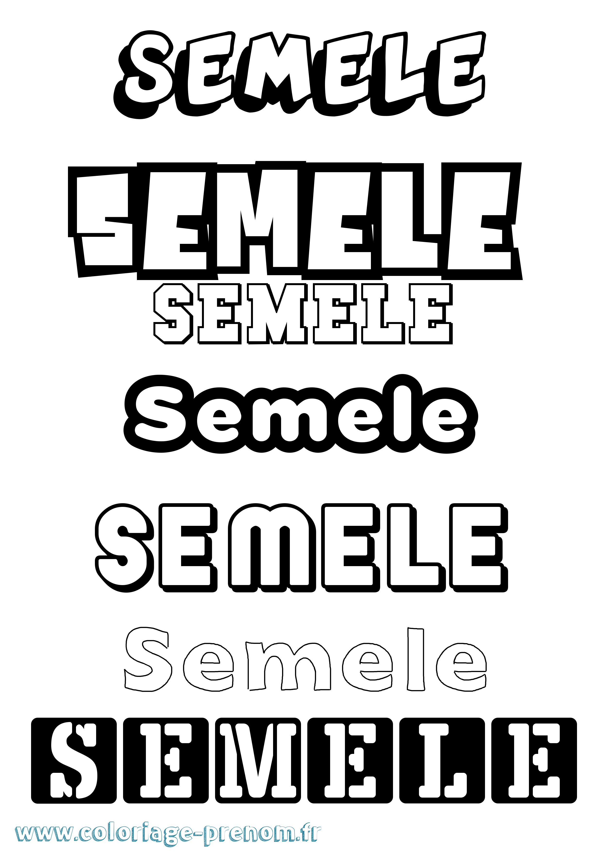 Coloriage Semele Simple Coloriage prénom Semele Simple
