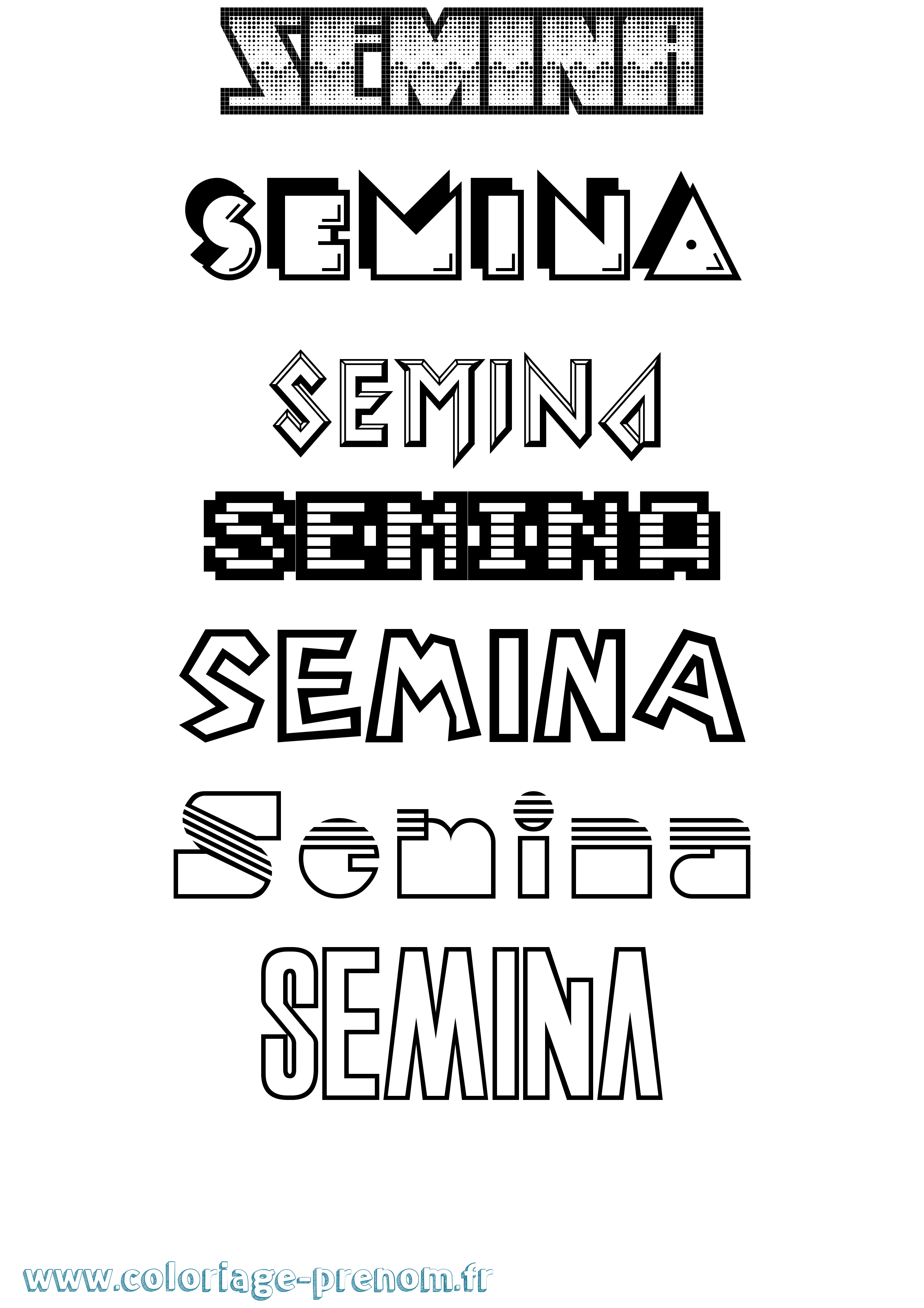 Coloriage Semina Jeux Vidéos Coloriage prénom Semina Jeux Vidéos