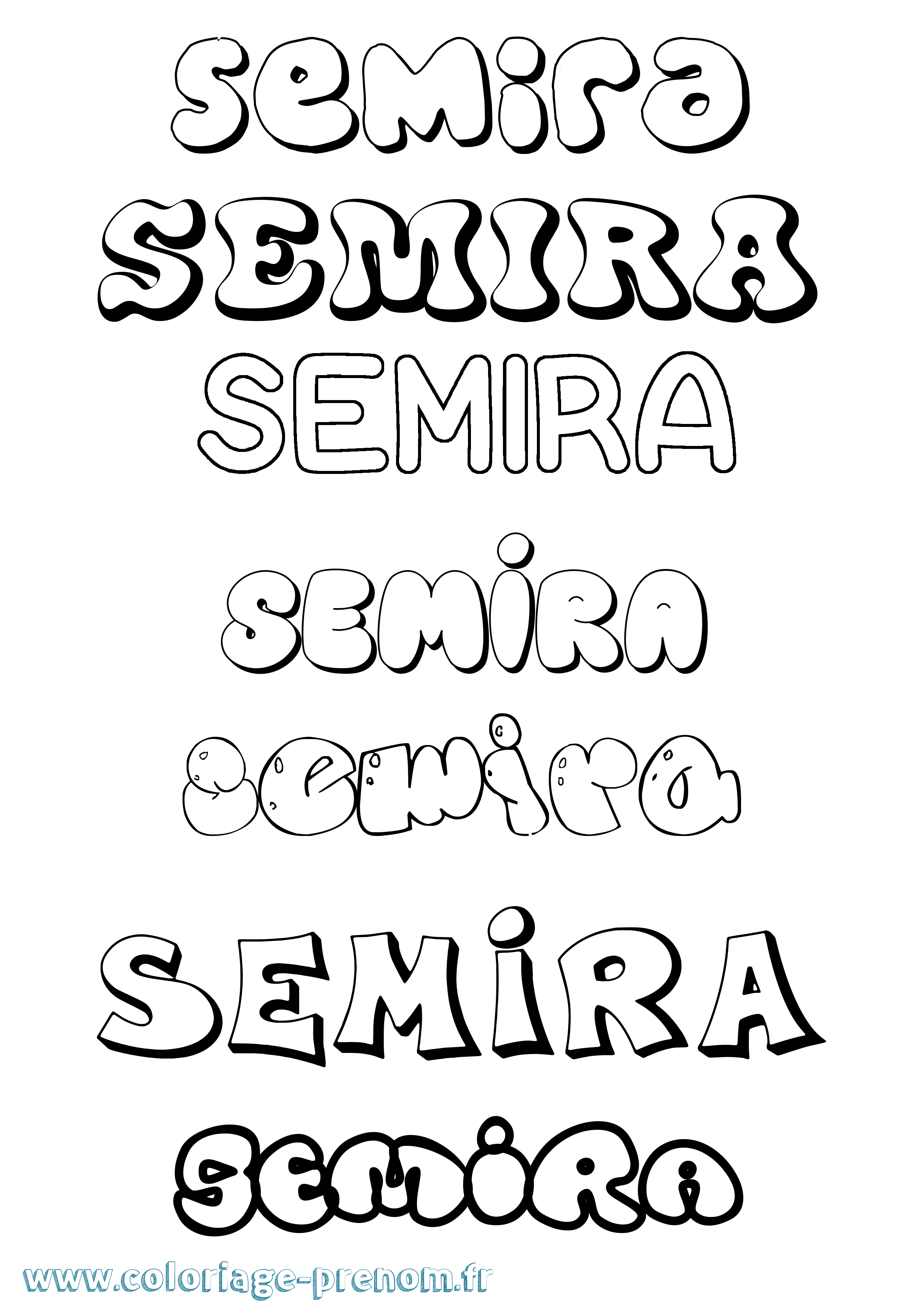 Coloriage Semira Bubble Coloriage prénom Semira Bubble