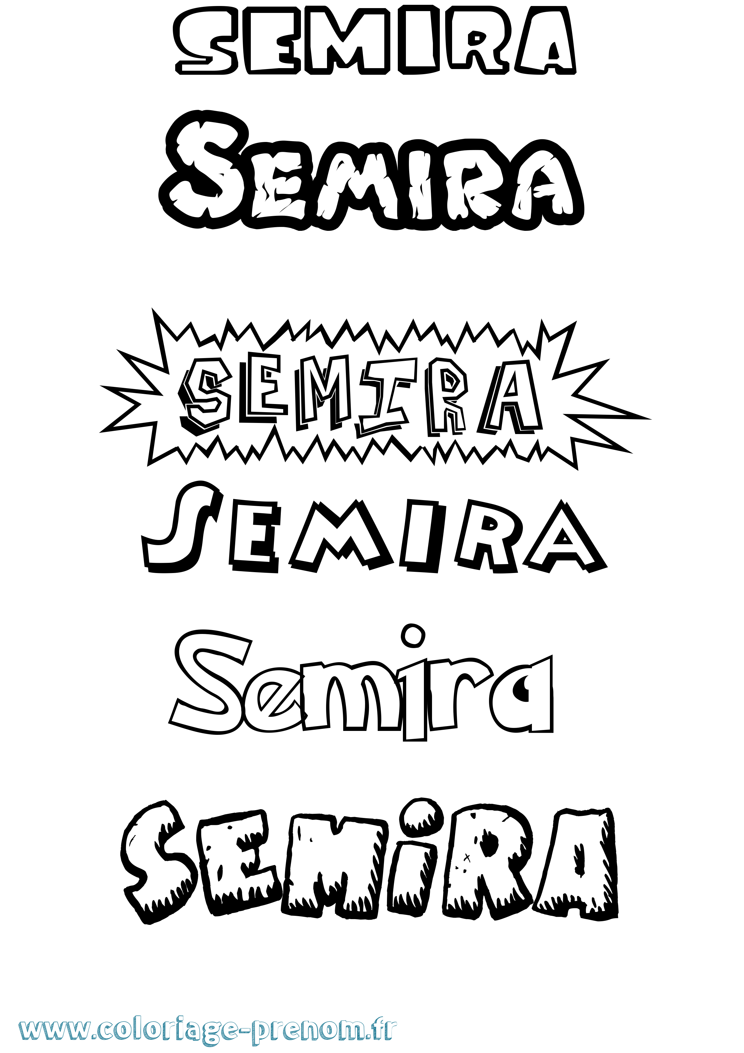 Coloriage Semira Dessin Animé Coloriage prénom Semira Dessin Animé