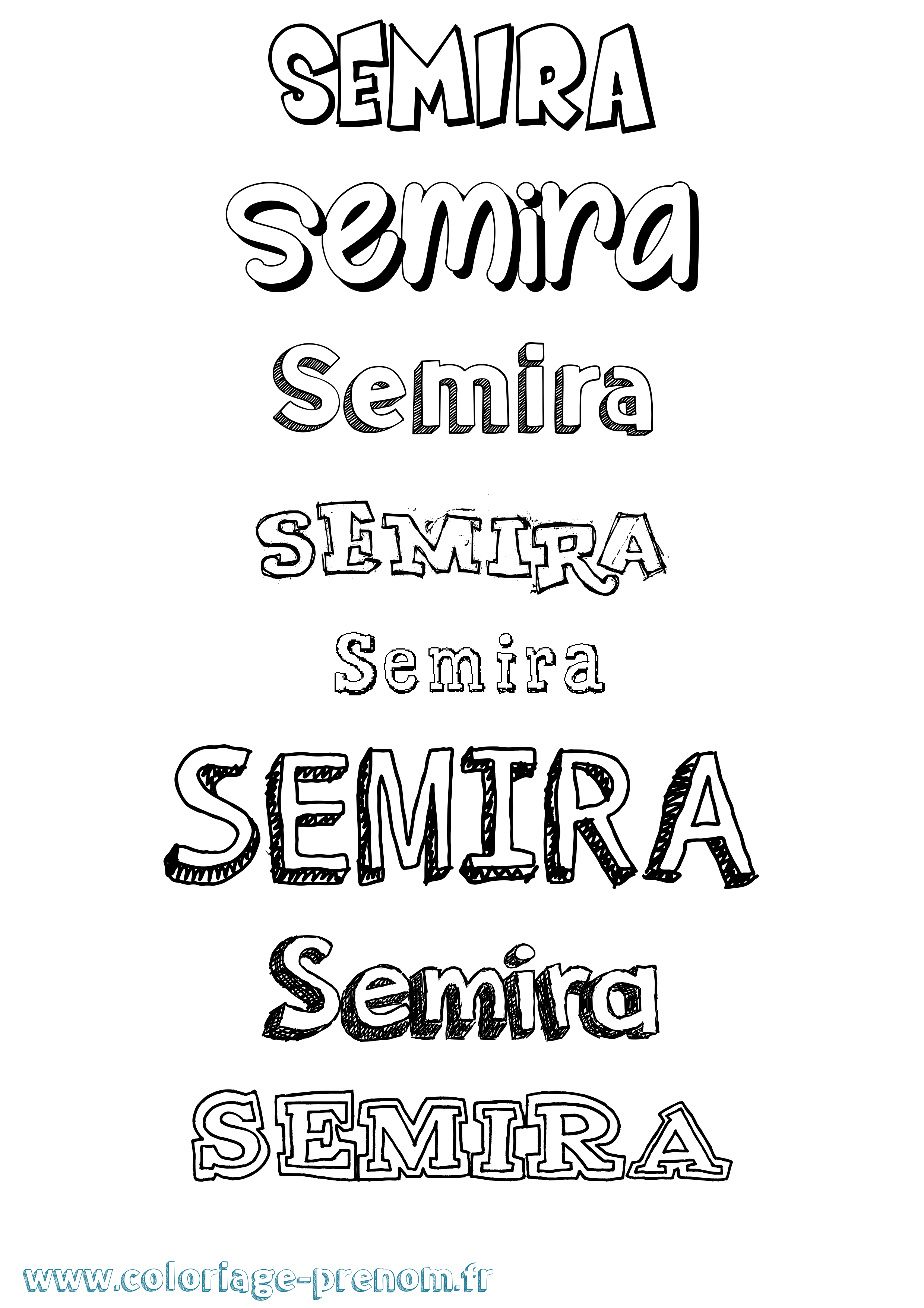 Coloriage Semira Dessiné Coloriage prénom Semira Dessiné