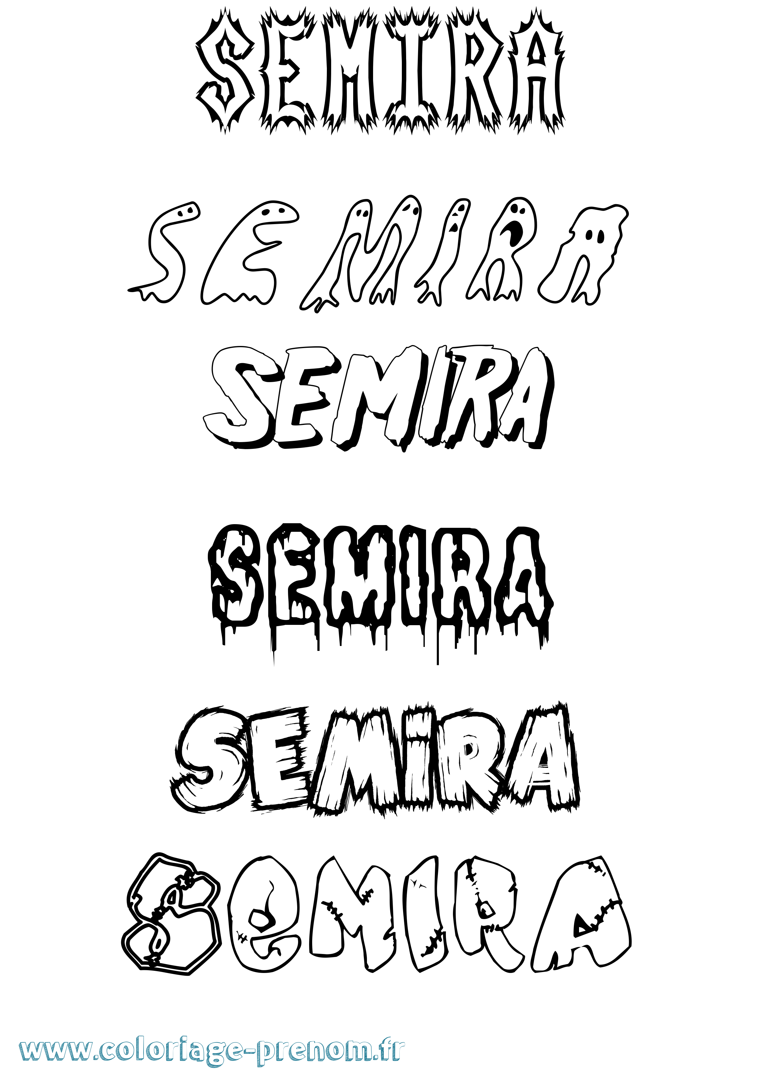 Coloriage Semira Frisson Coloriage prénom Semira Frisson