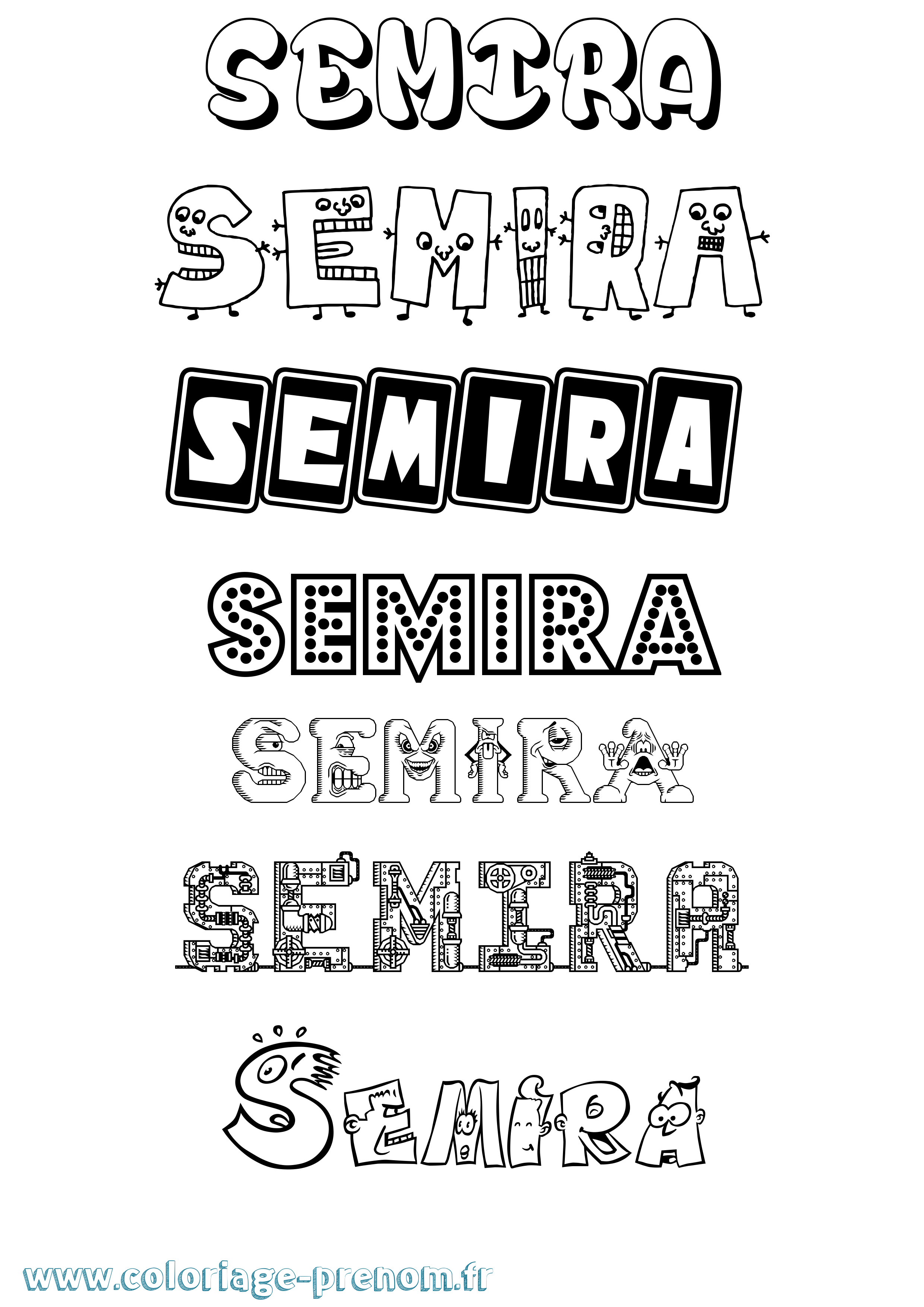 Coloriage Semira Fun Coloriage prénom Semira Fun