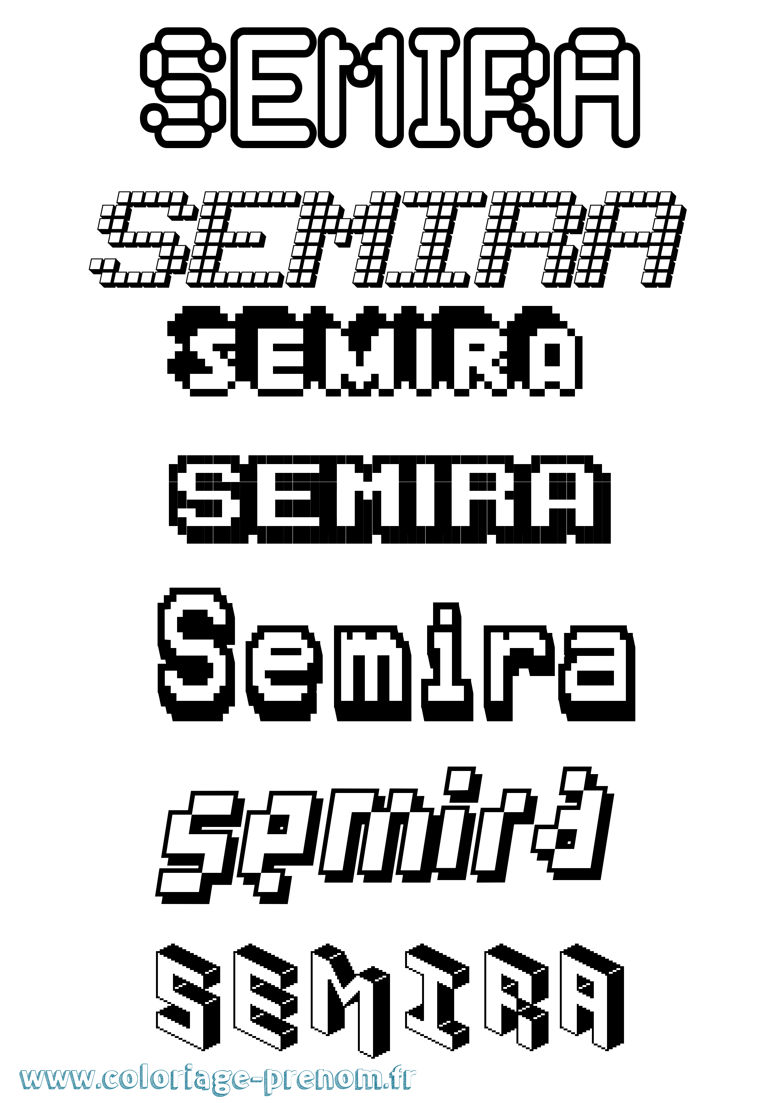 Coloriage Semira Pixel Coloriage prénom Semira Pixel