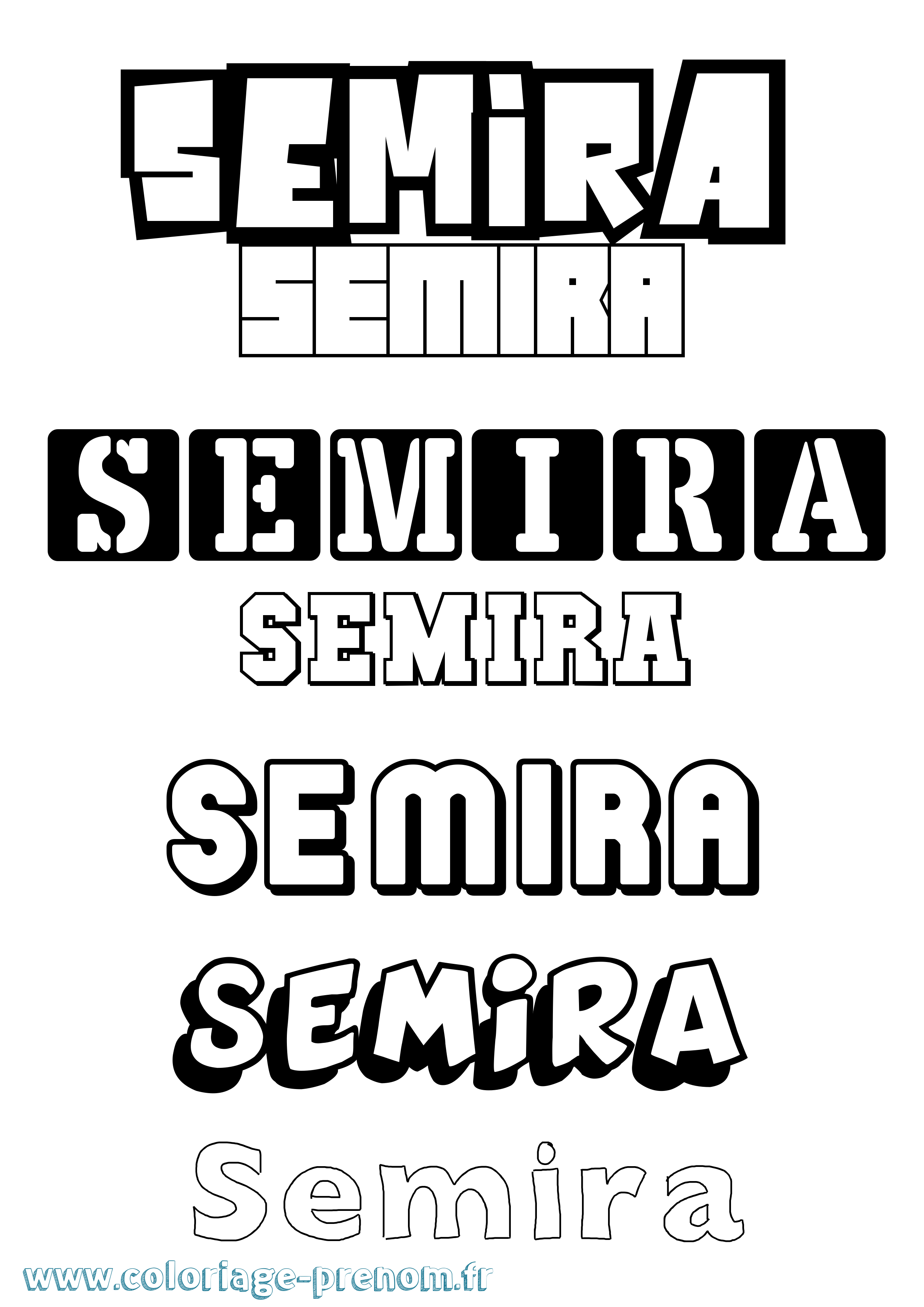 Coloriage Semira Simple Coloriage prénom Semira Simple