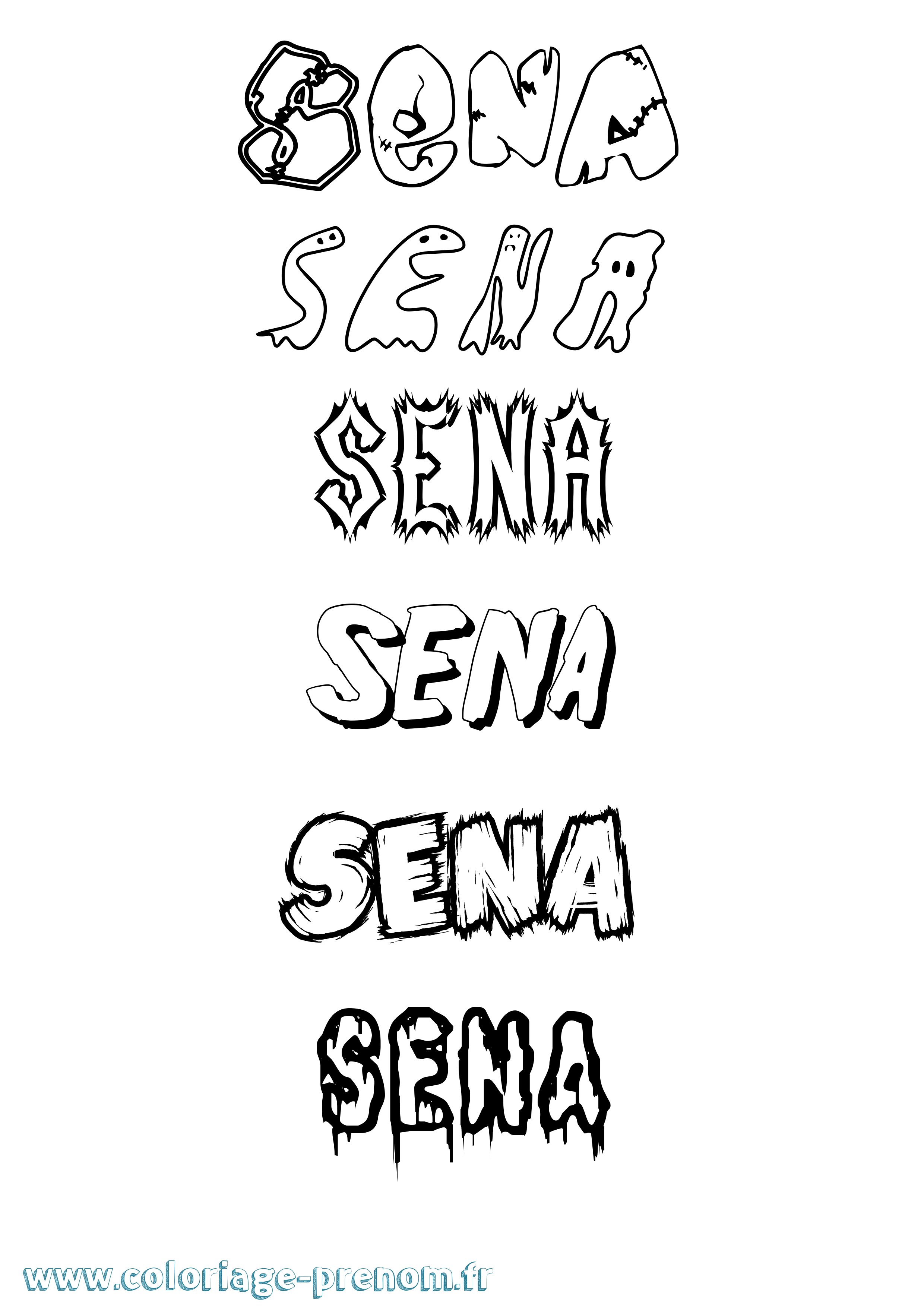 Coloriage Sena Frisson Coloriage prénom Sena Frisson