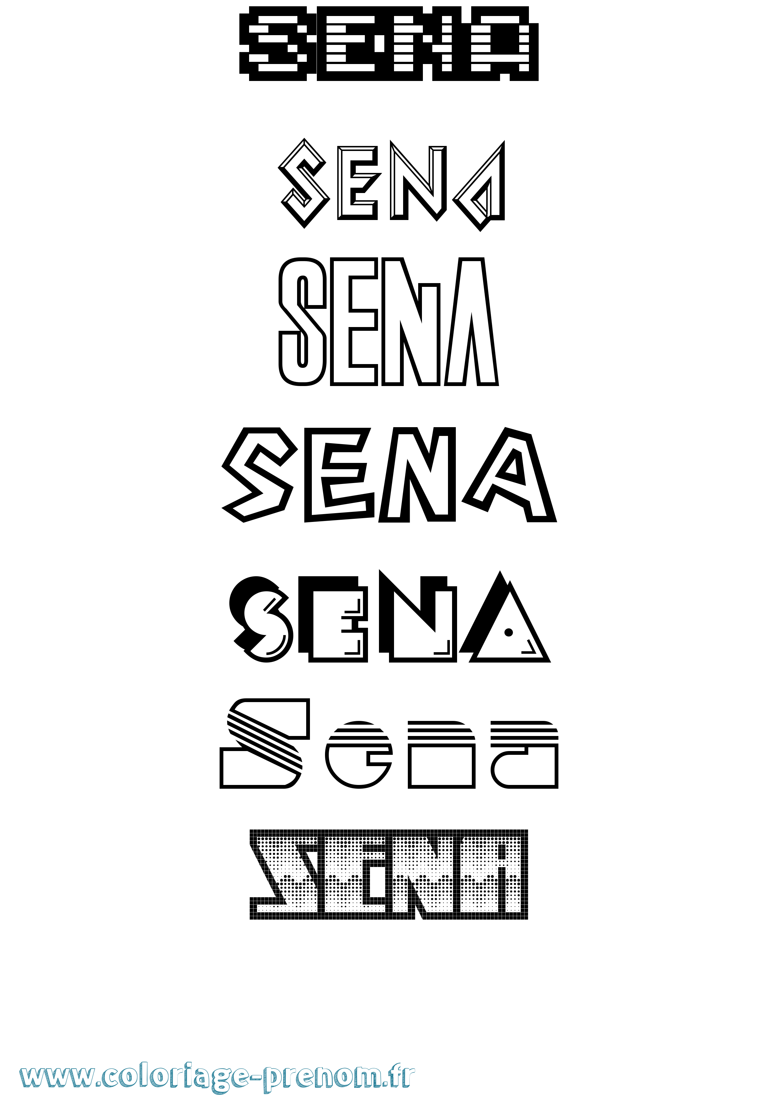 Coloriage Sena Jeux Vidéos Coloriage prénom Sena Jeux Vidéos