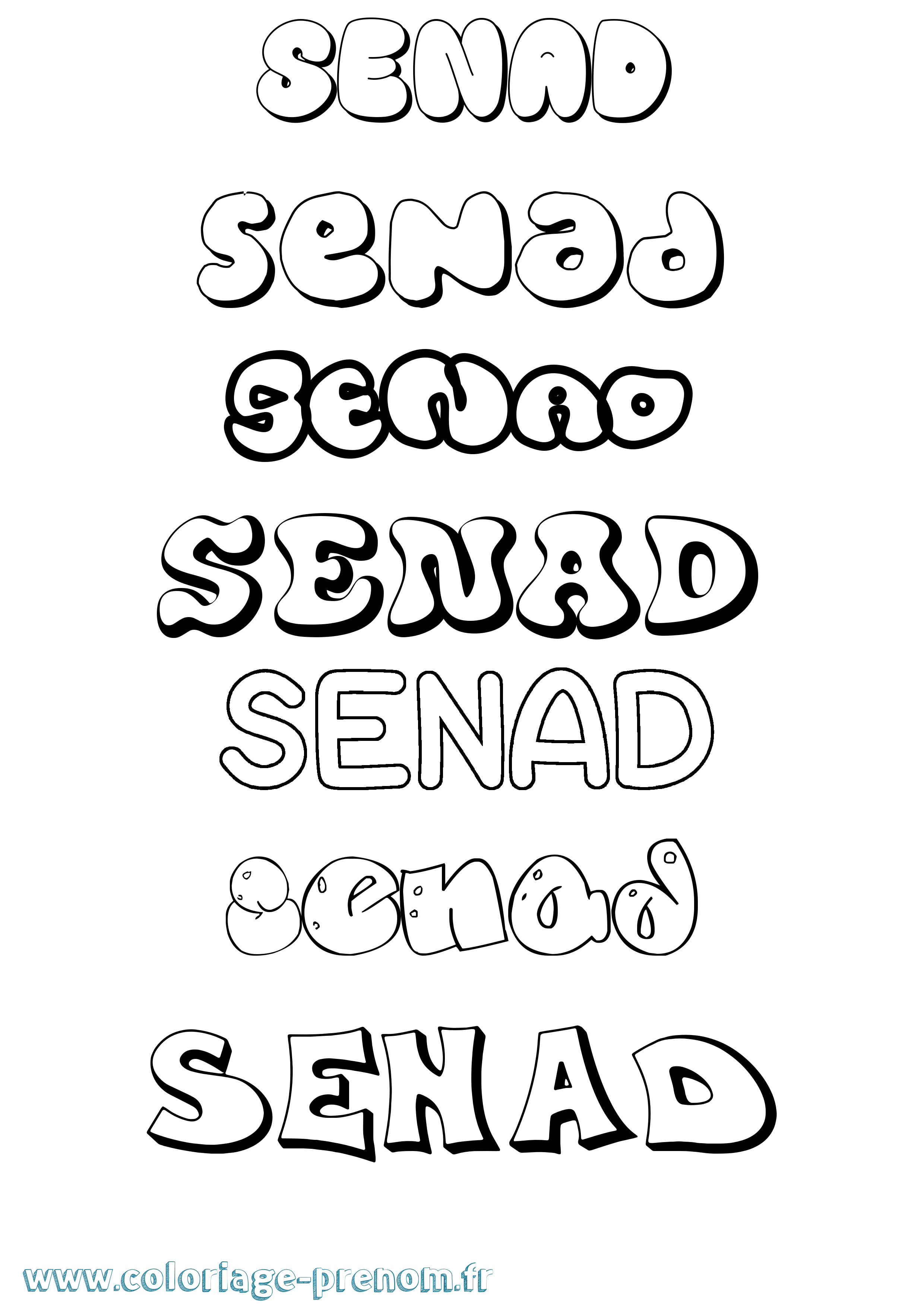 Coloriage Senad Bubble Coloriage prénom Senad Bubble
