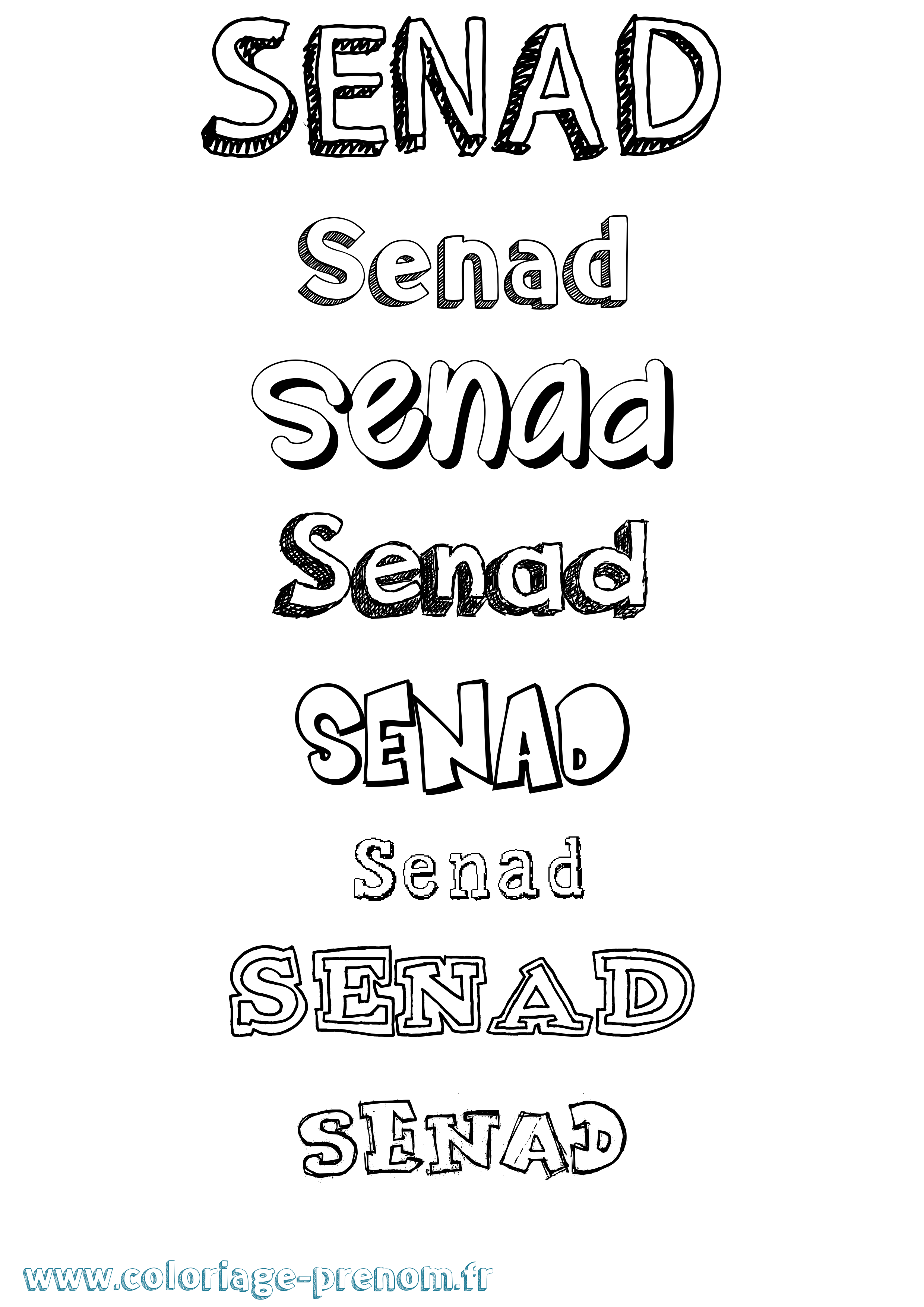 Coloriage Senad Dessiné Coloriage prénom Senad Dessiné