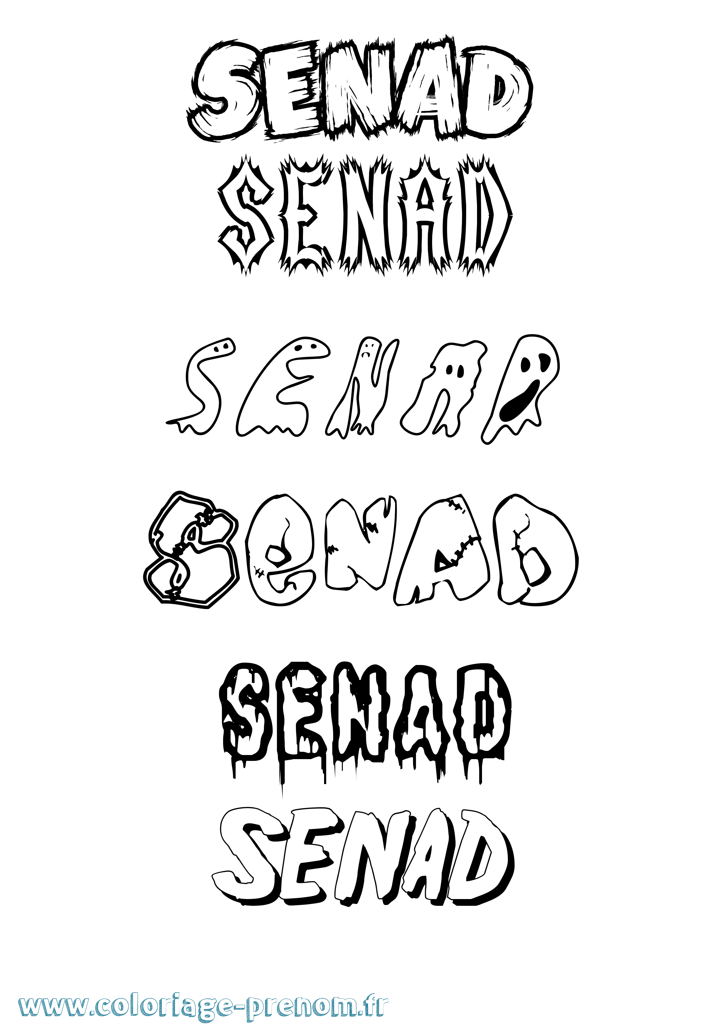 Coloriage Senad Frisson Coloriage prénom Senad Frisson
