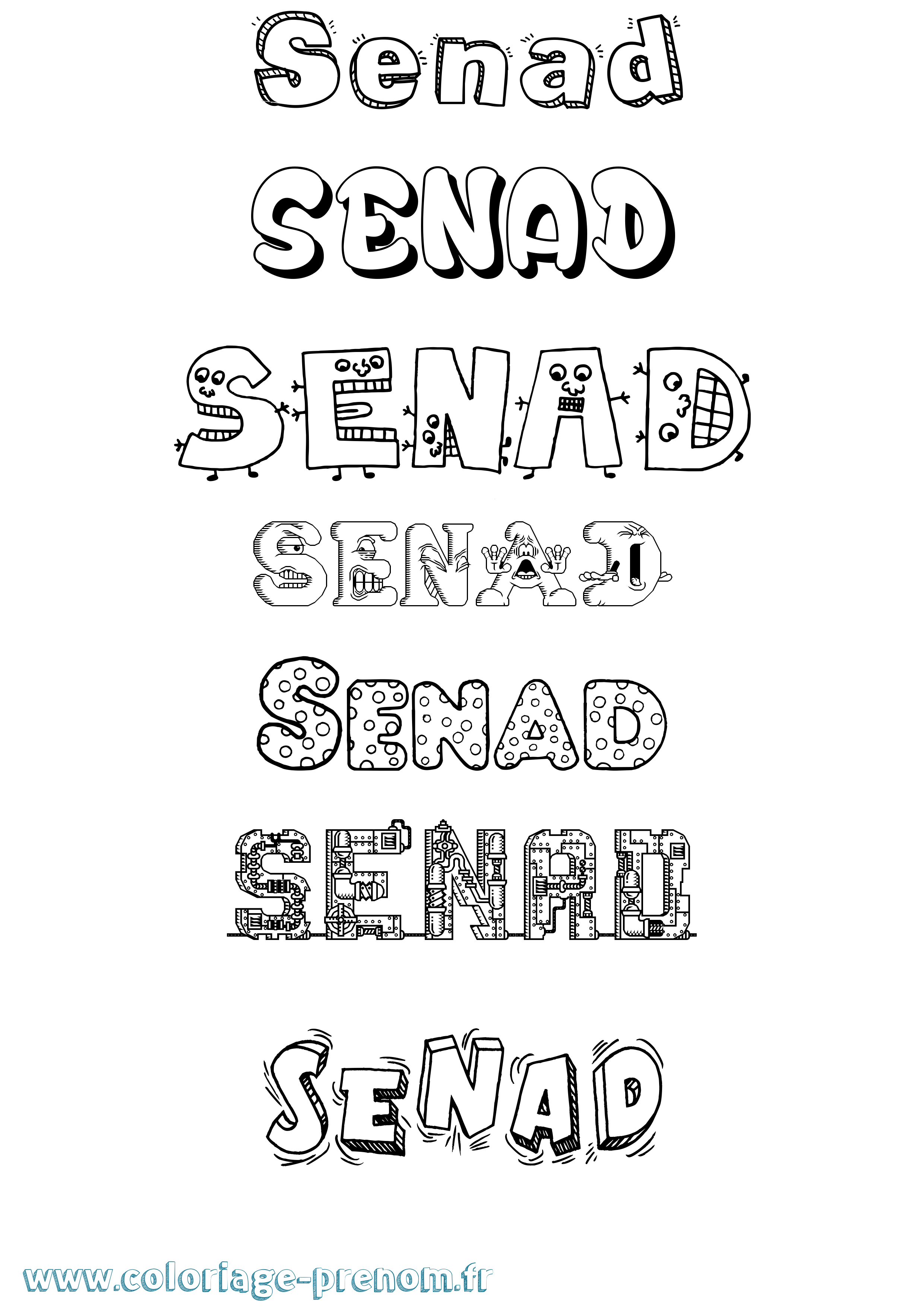 Coloriage Senad Fun Coloriage prénom Senad Fun