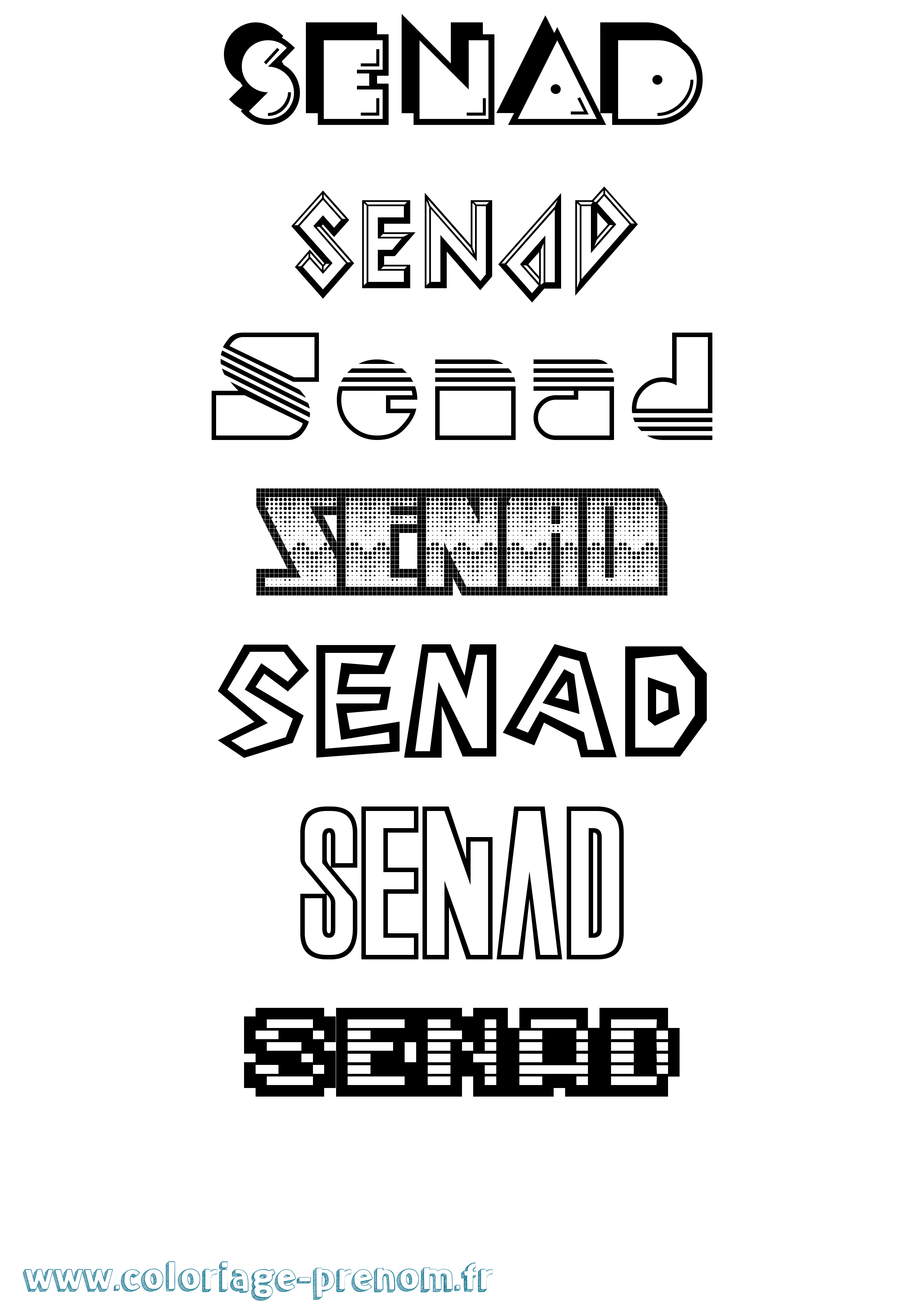 Coloriage Senad Jeux Vidéos Coloriage prénom Senad Jeux Vidéos