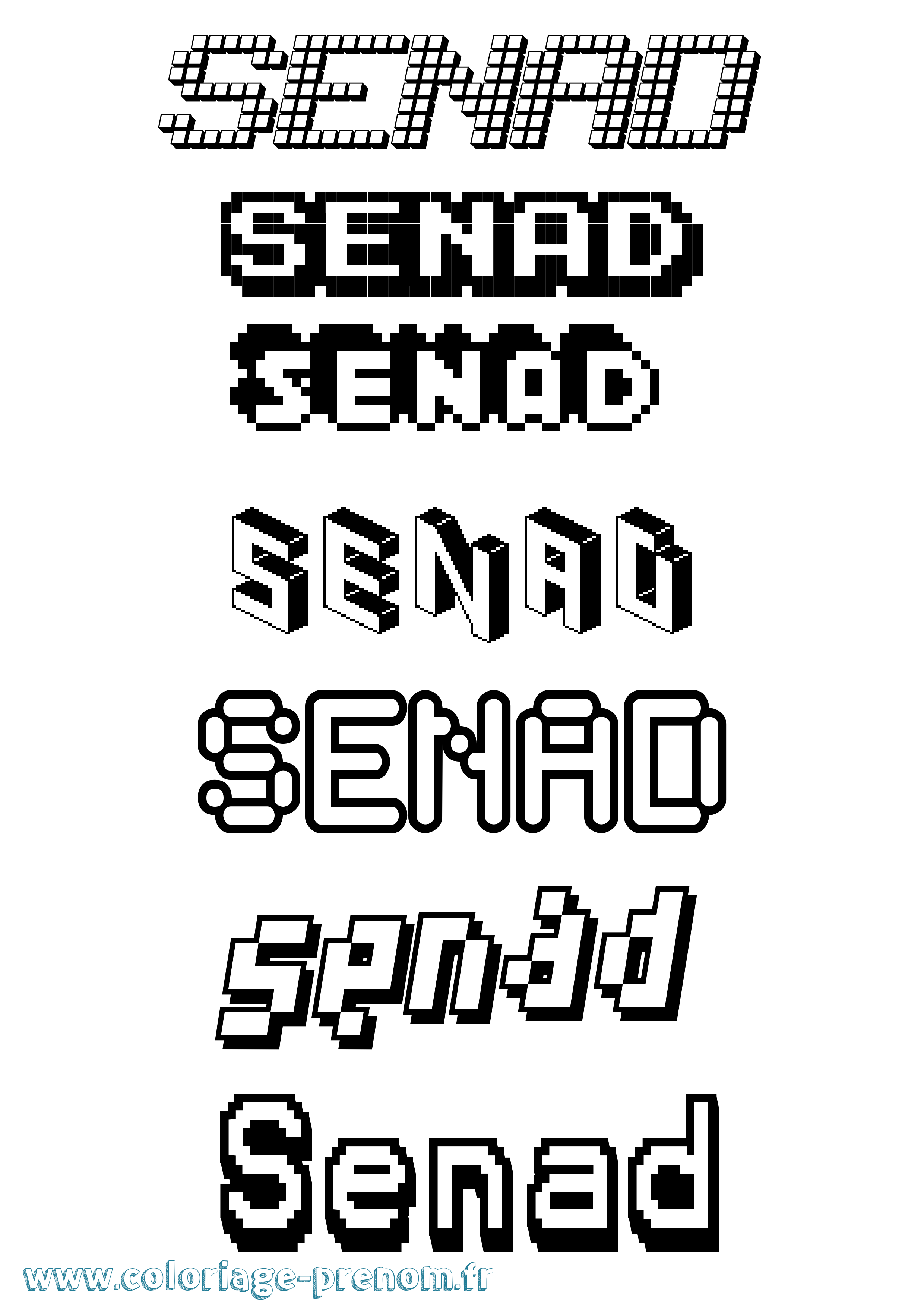 Coloriage Senad Pixel Coloriage prénom Senad Pixel