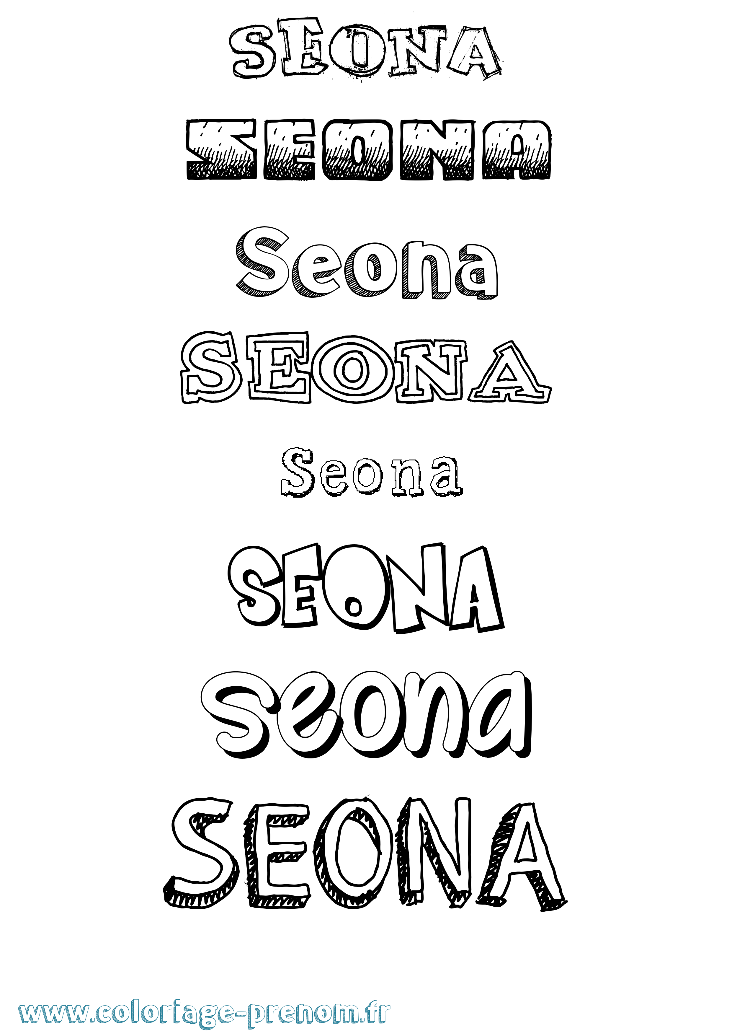 Coloriage Seona Dessiné Coloriage prénom Seona Dessiné