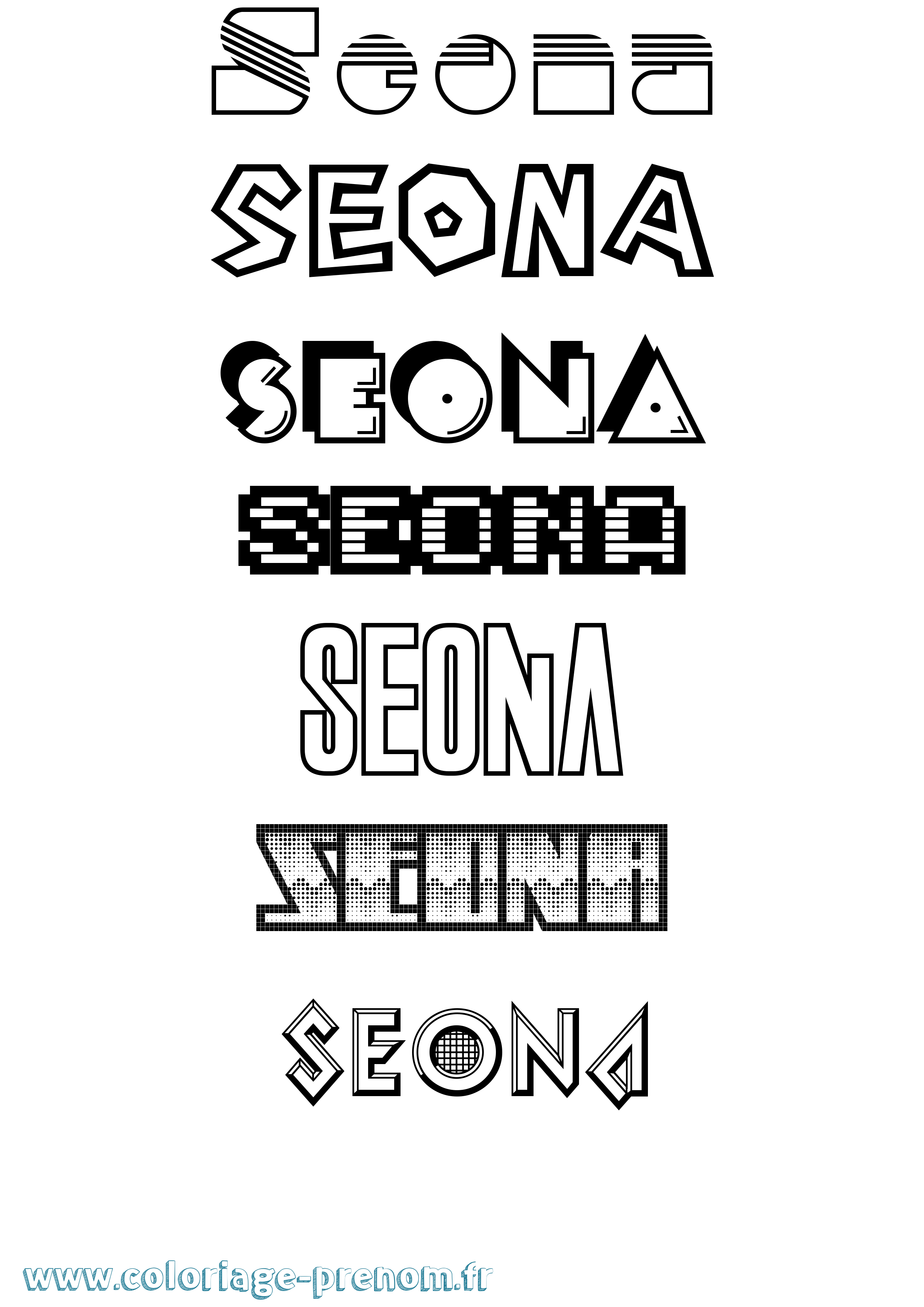 Coloriage Seona Jeux Vidéos Coloriage prénom Seona Jeux Vidéos