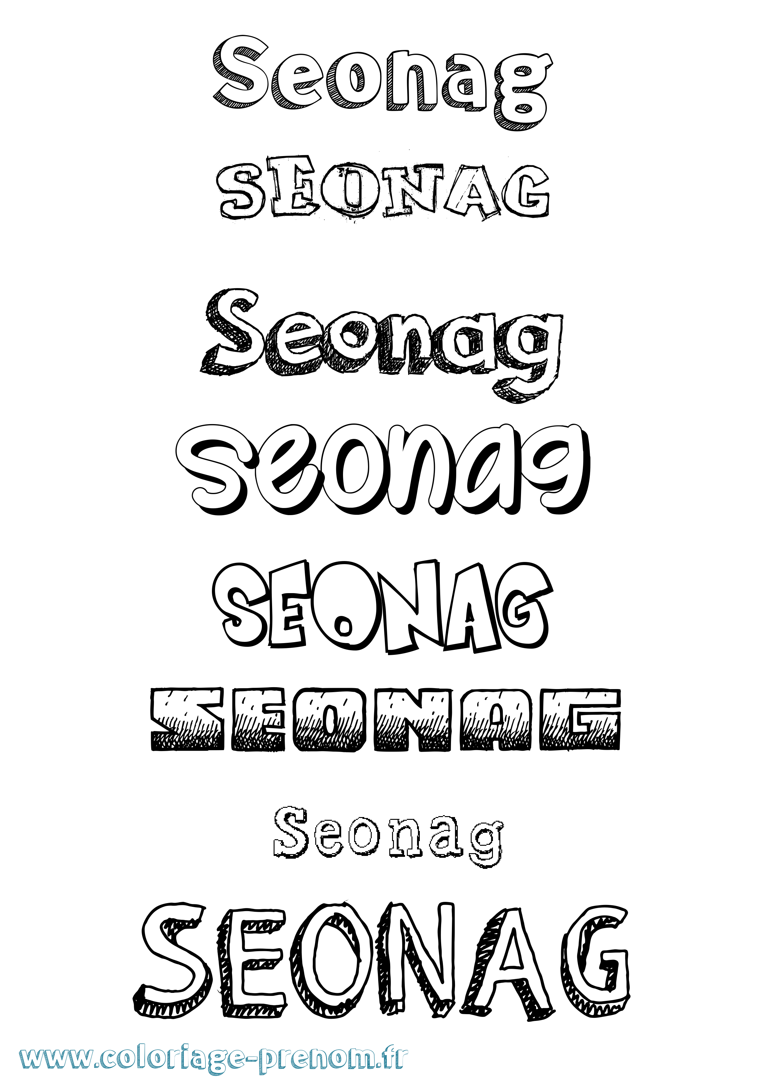 Coloriage Seonag Dessiné Coloriage prénom Seonag Dessiné