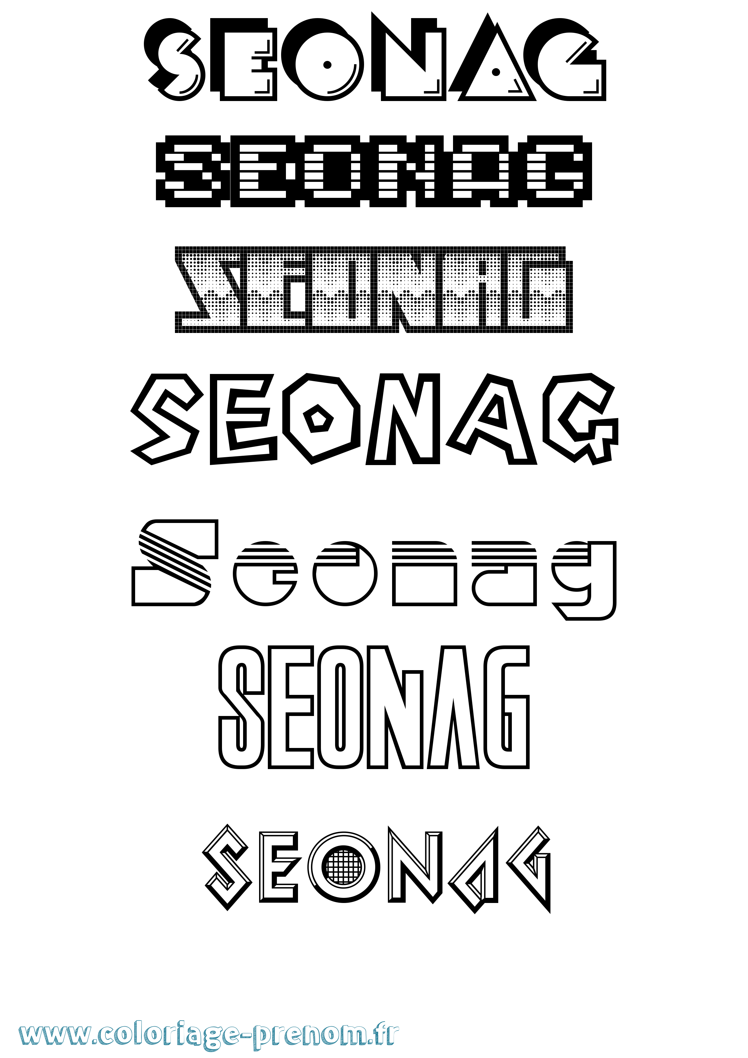 Coloriage Seonag Jeux Vidéos Coloriage prénom Seonag Jeux Vidéos