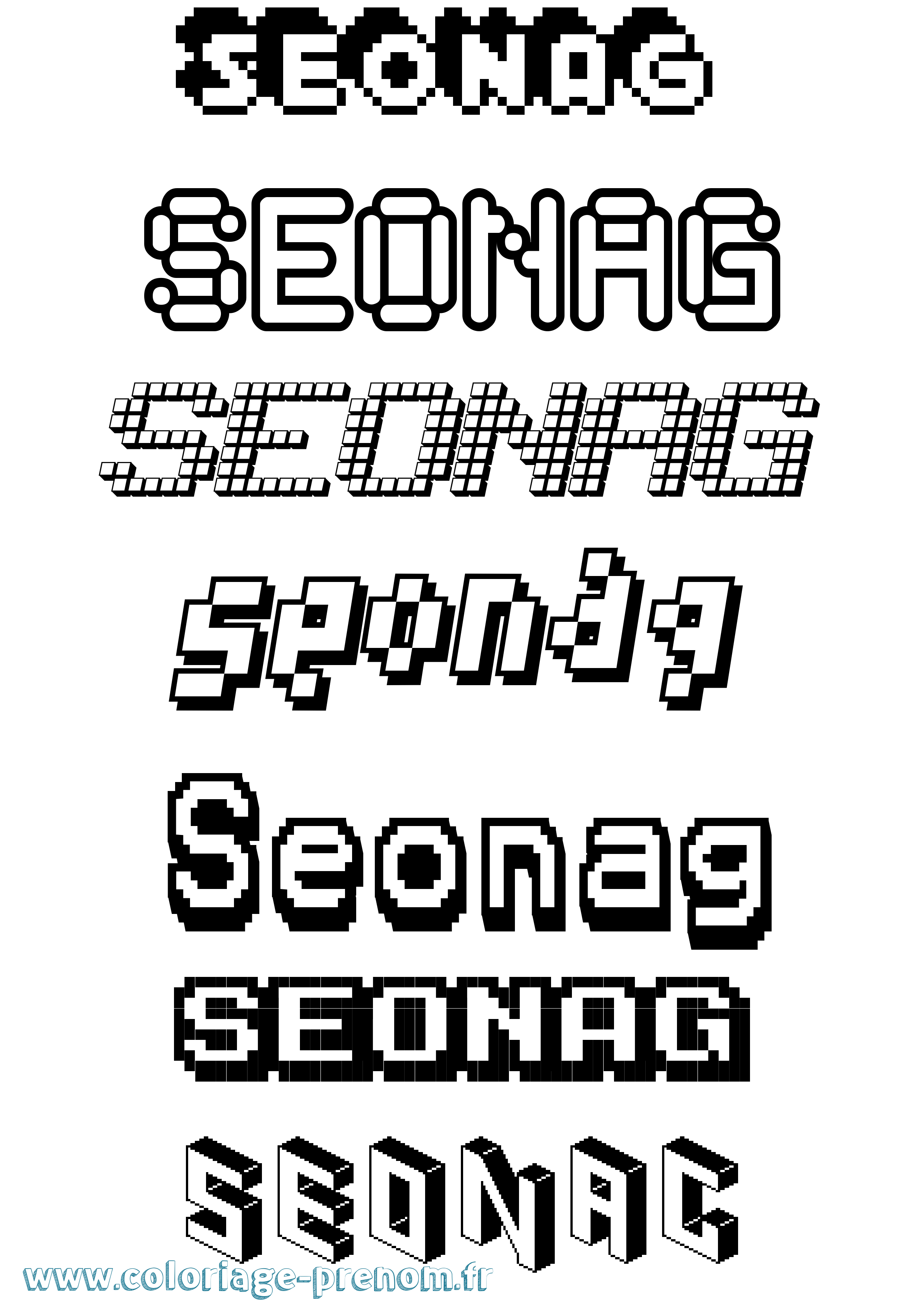 Coloriage Seonag Pixel Coloriage prénom Seonag Pixel
