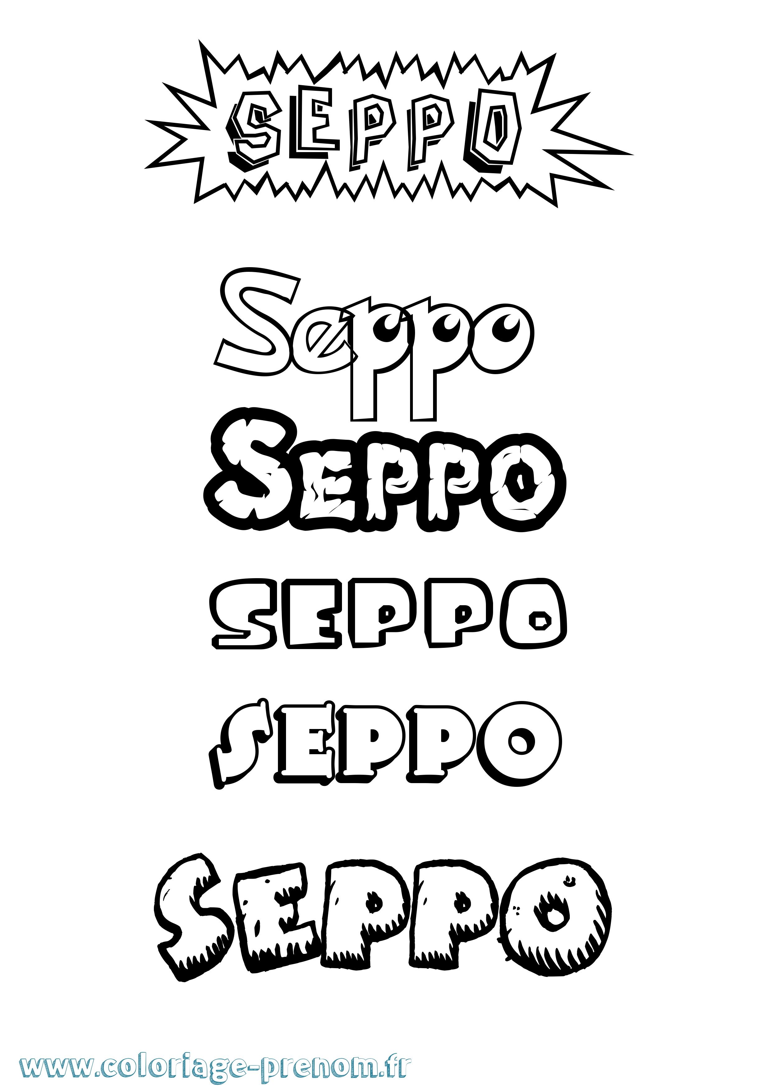 Coloriage Seppo Dessin Animé Coloriage prénom Seppo Dessin Animé