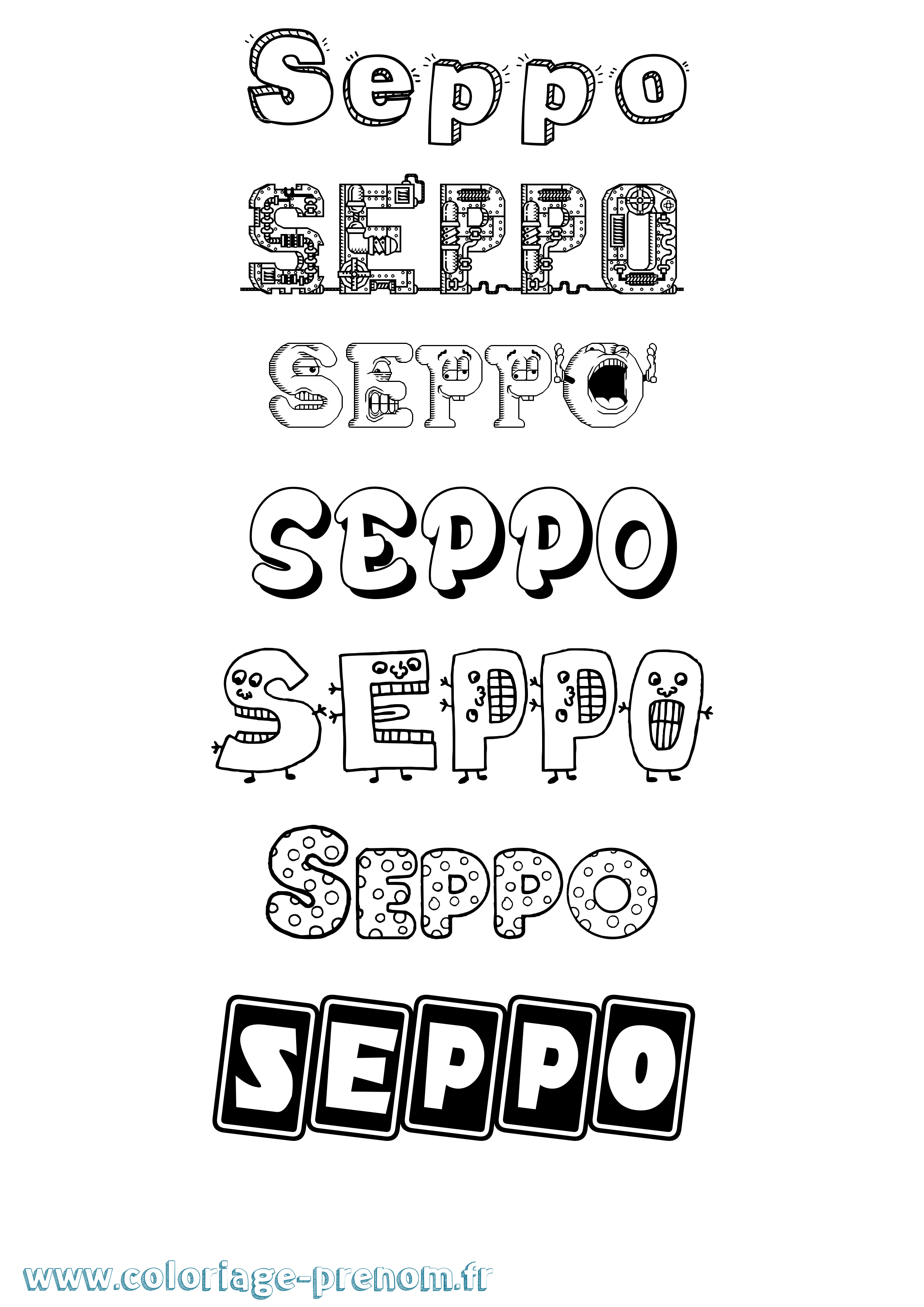Coloriage Seppo Fun Coloriage prénom Seppo Fun