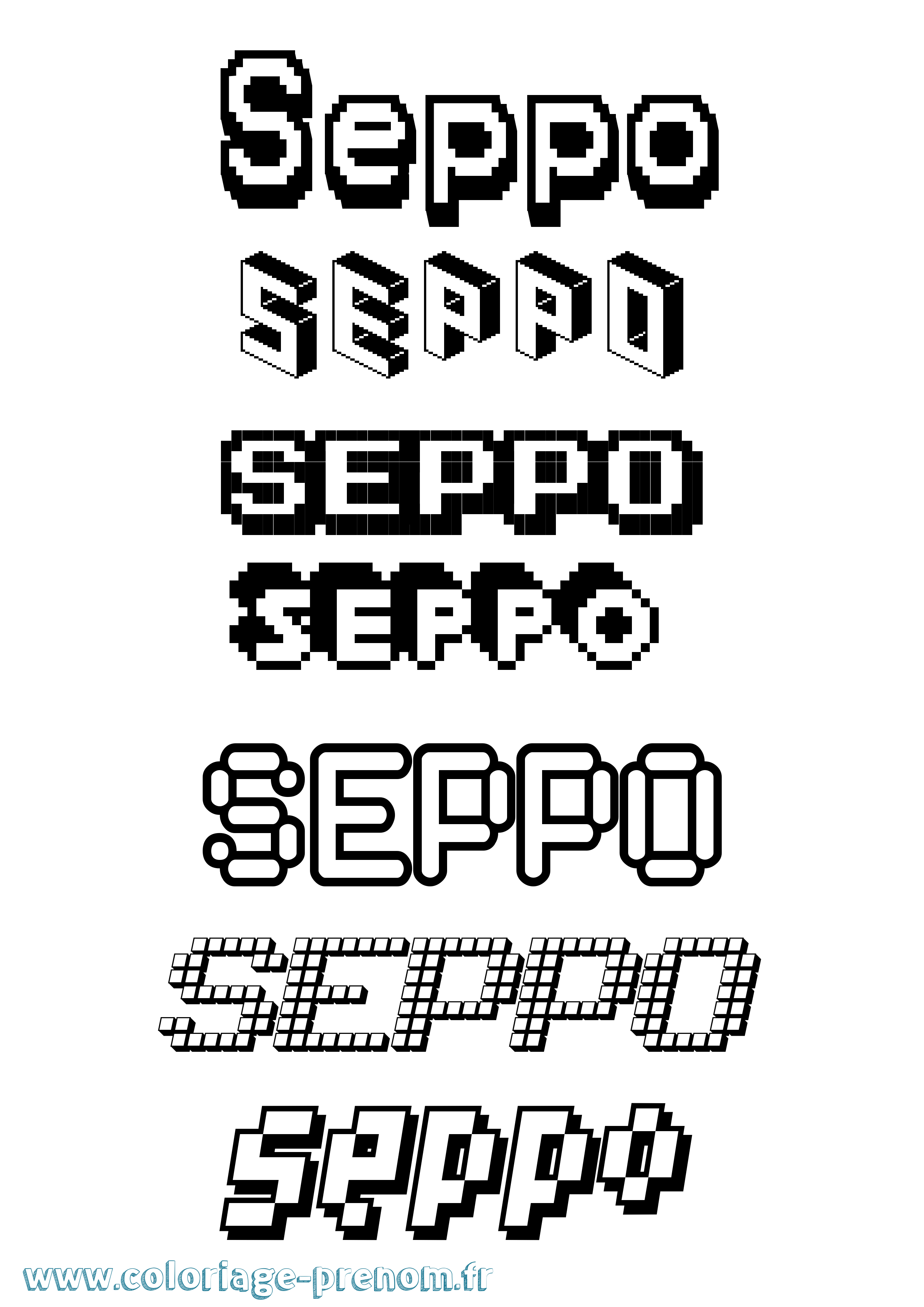 Coloriage Seppo Pixel Coloriage prénom Seppo Pixel