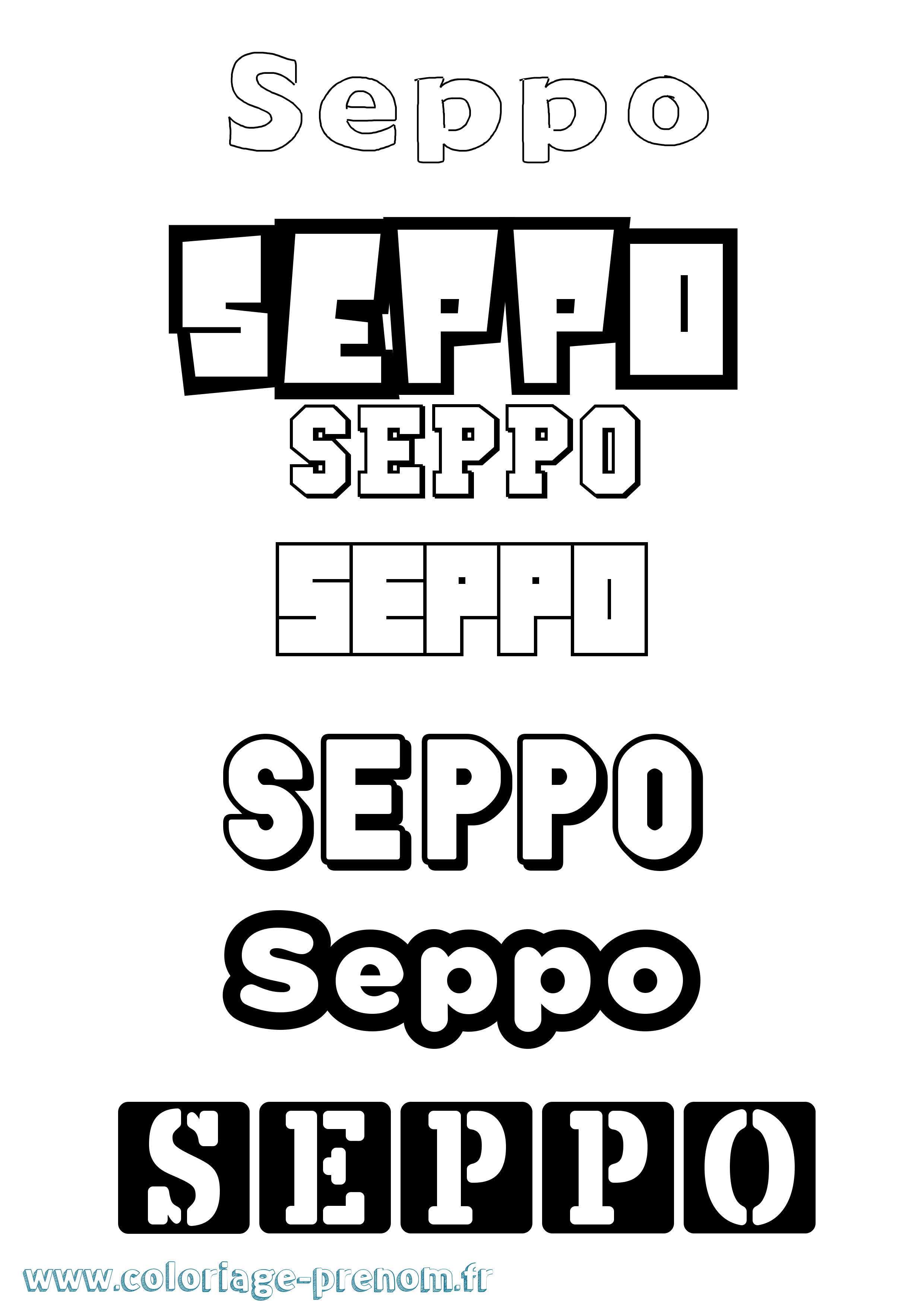 Coloriage Seppo Simple Coloriage prénom Seppo Simple