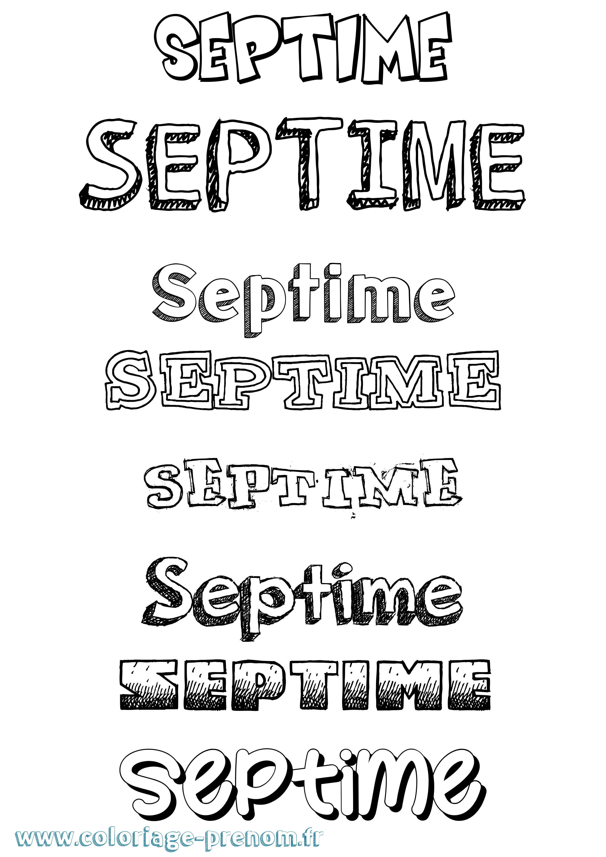 Coloriage Septime Dessiné Coloriage prénom Septime Dessiné