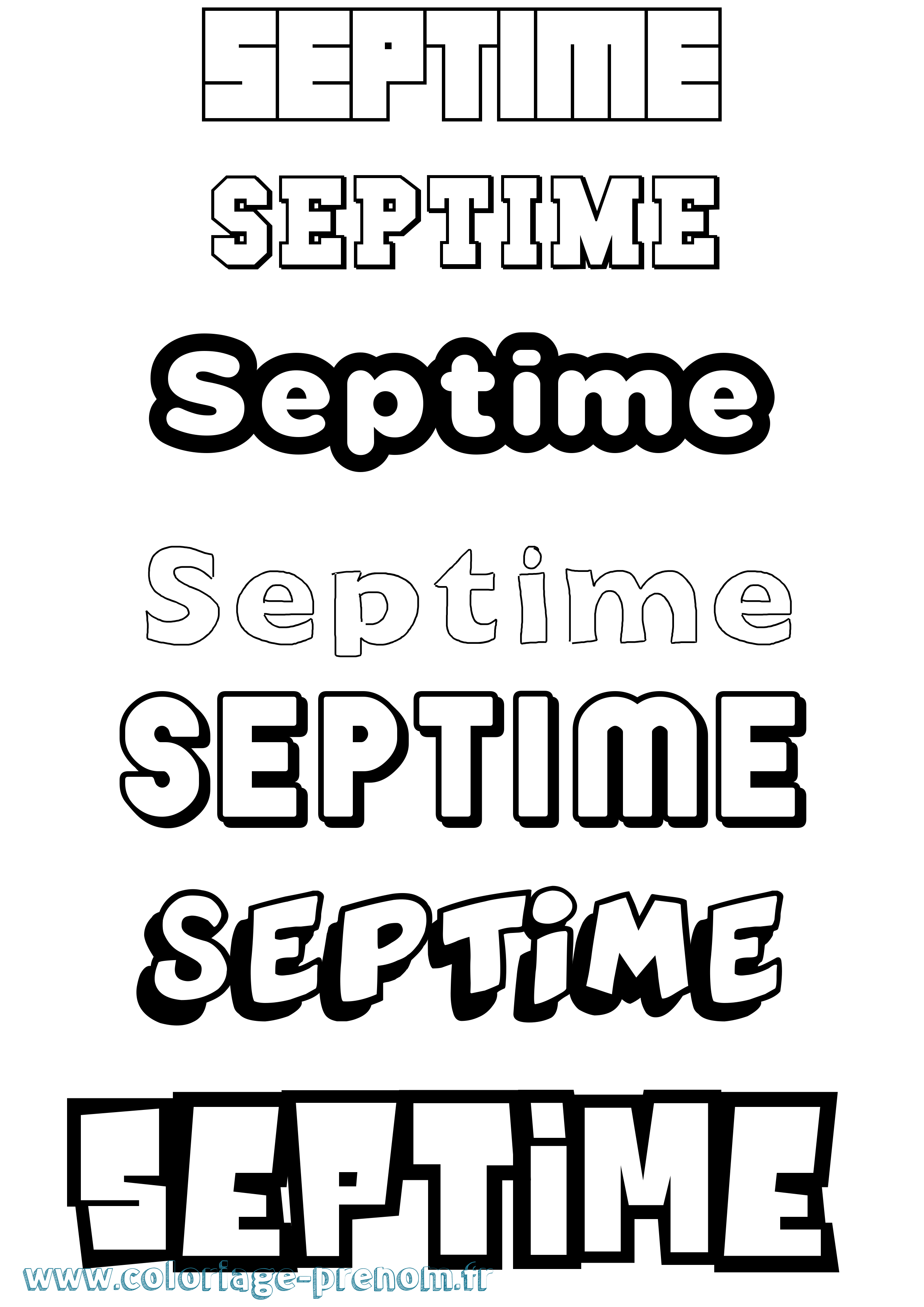 Coloriage Septime Simple Coloriage prénom Septime Simple