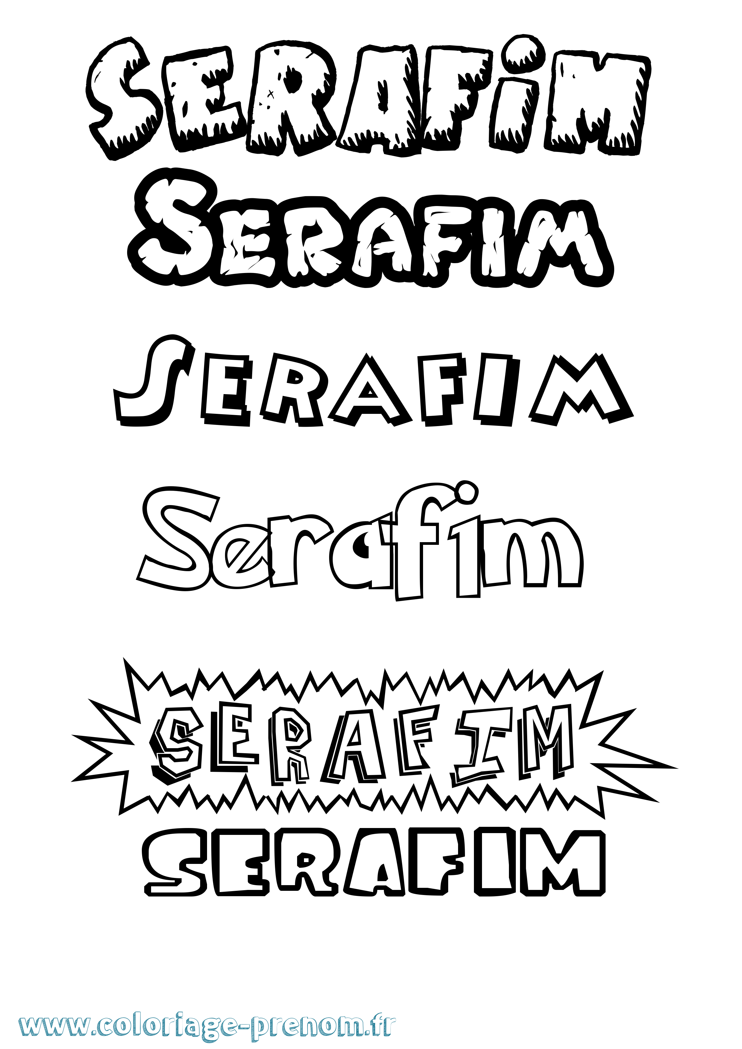 Coloriage Serafim Dessin Animé Coloriage prénom Serafim Dessin Animé