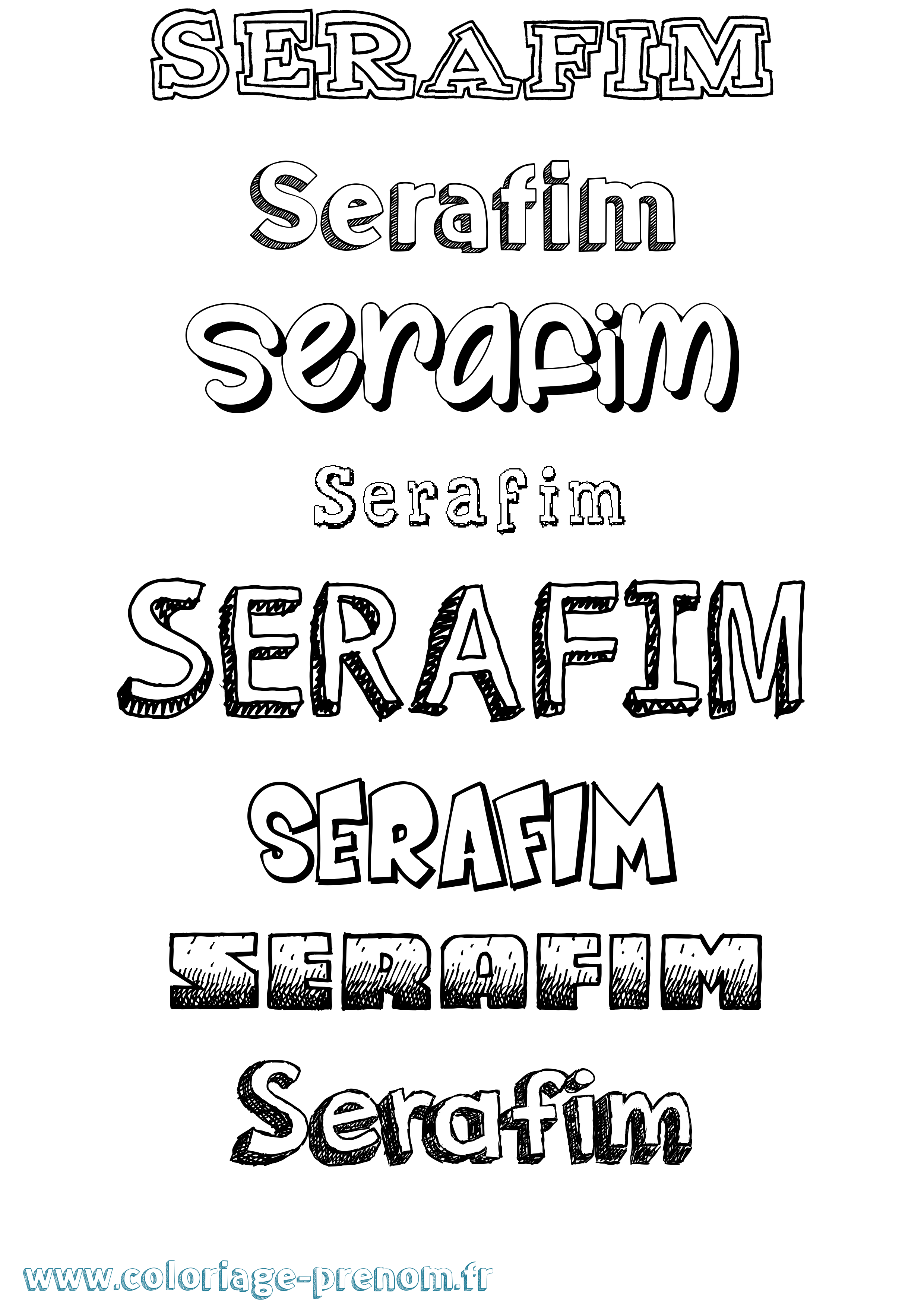 Coloriage Serafim Dessiné Coloriage prénom Serafim Dessiné