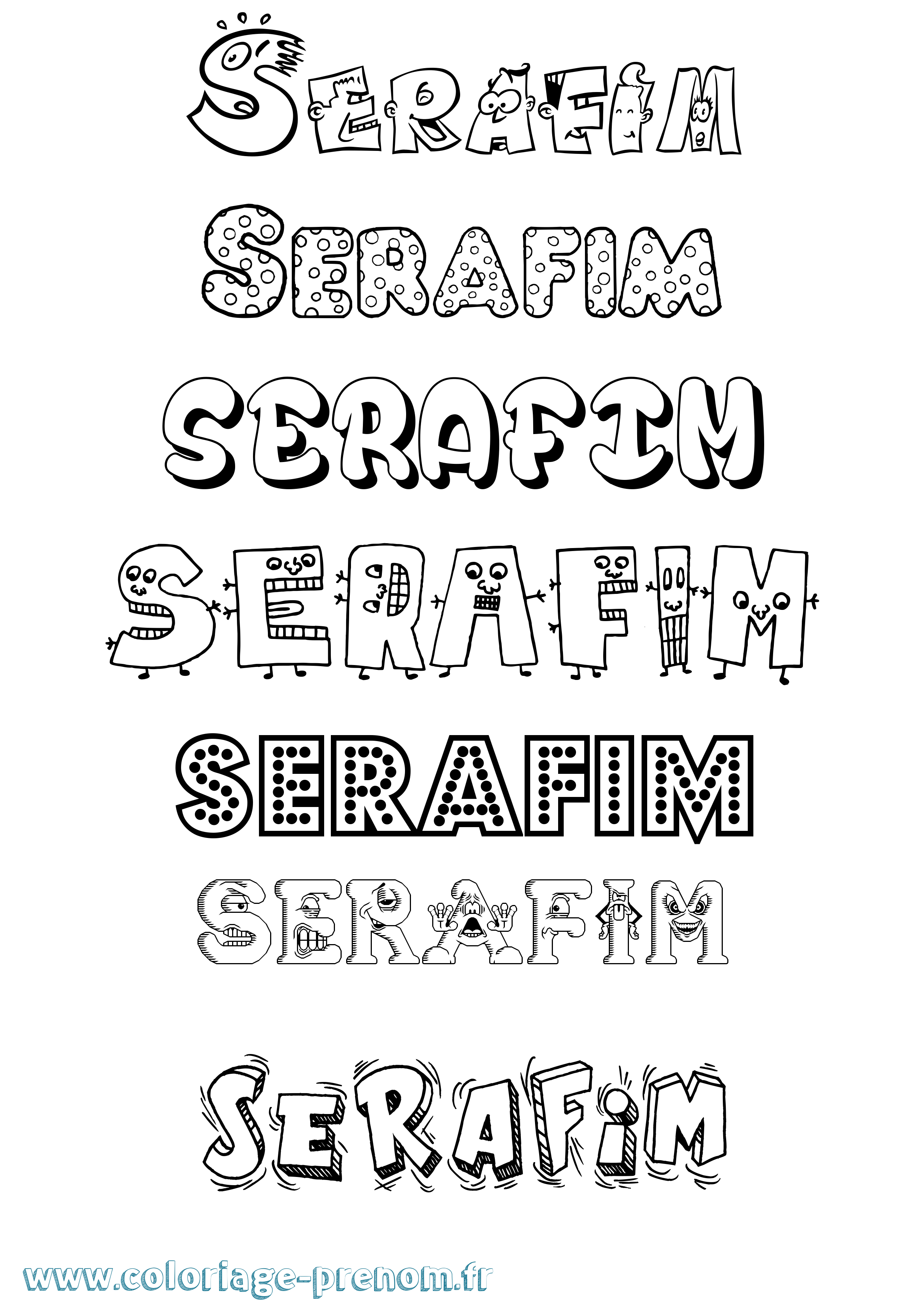 Coloriage Serafim Fun Coloriage prénom Serafim Fun