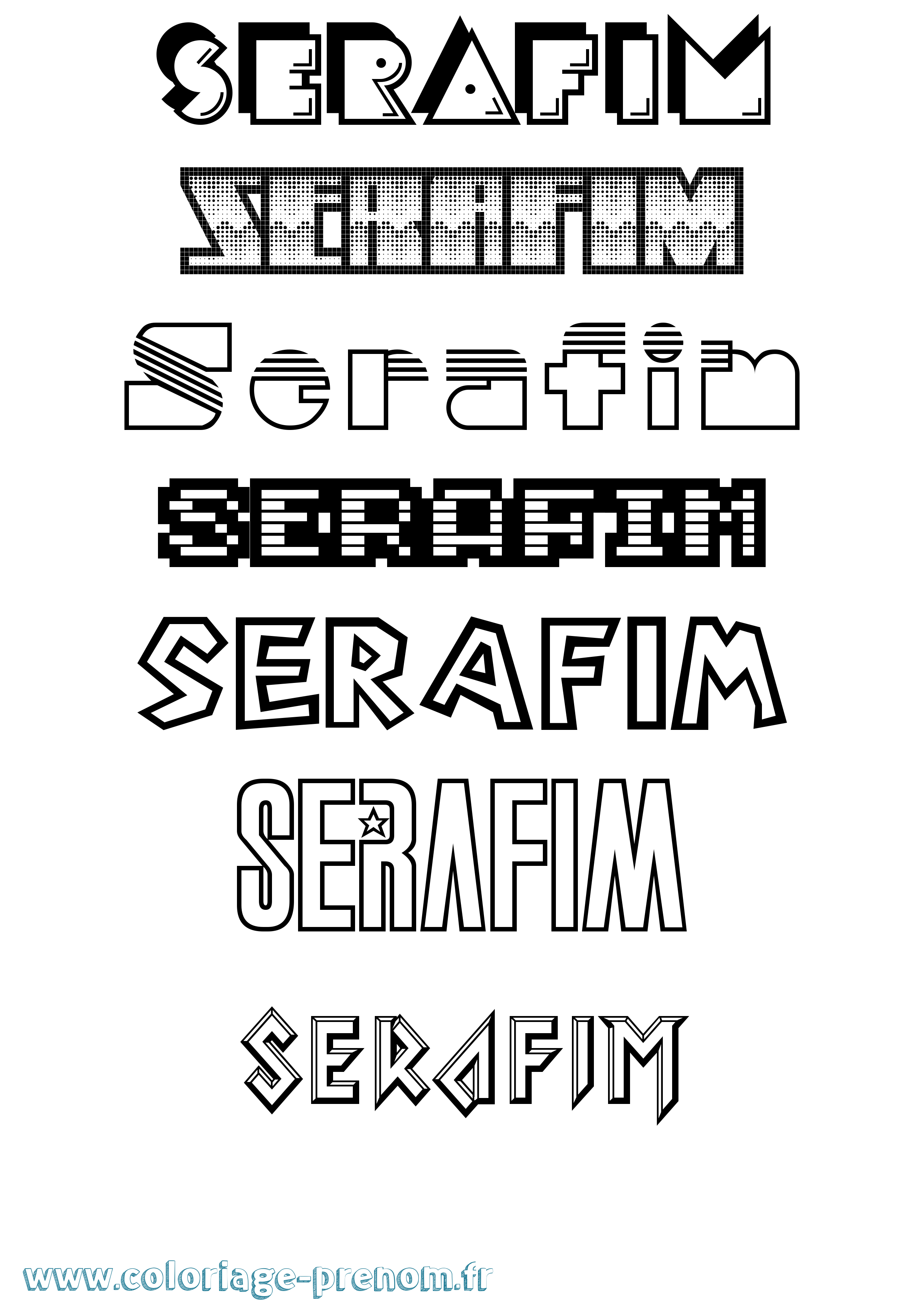 Coloriage Serafim Jeux Vidéos Coloriage prénom Serafim Jeux Vidéos