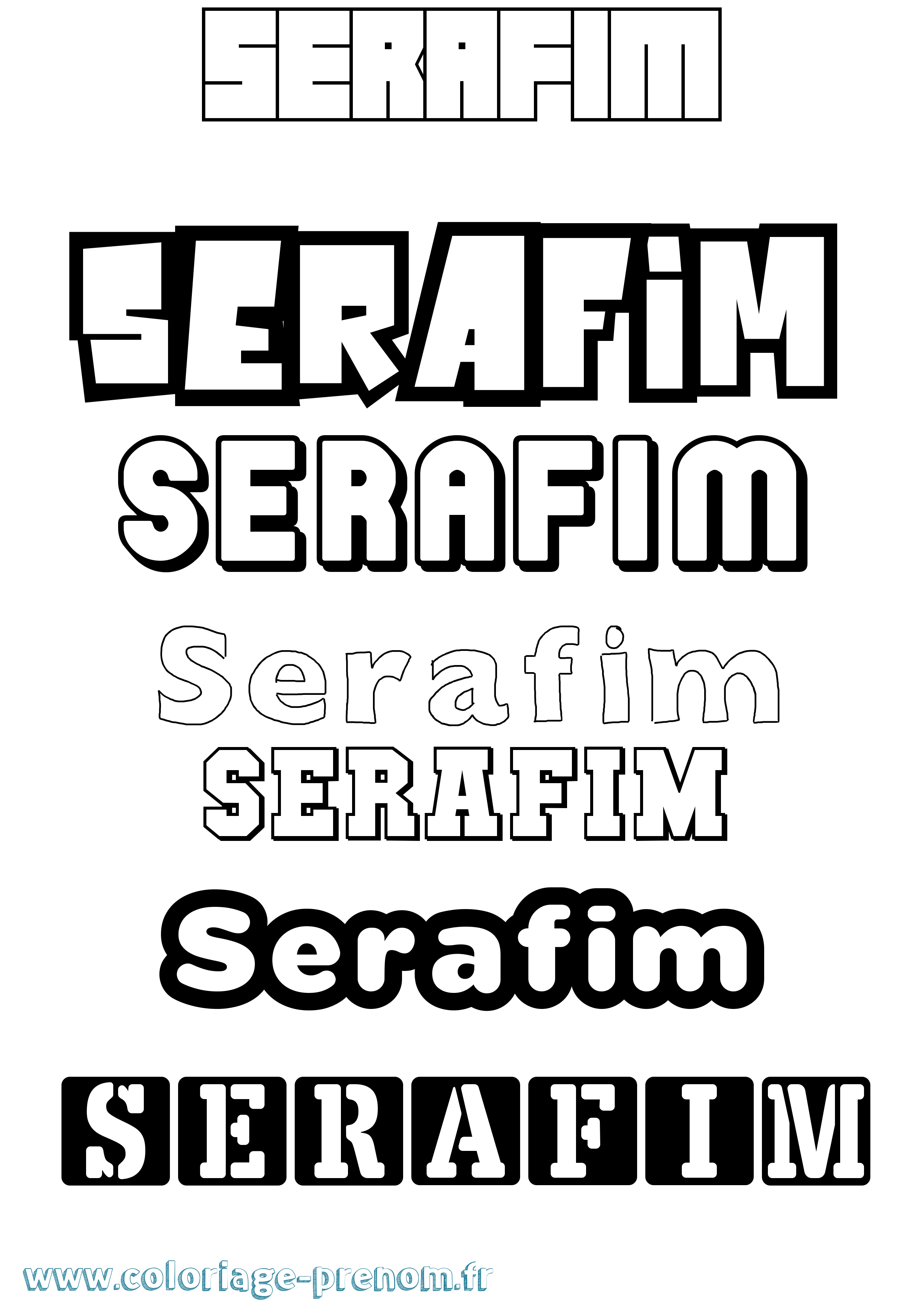Coloriage Serafim Simple Coloriage prénom Serafim Simple
