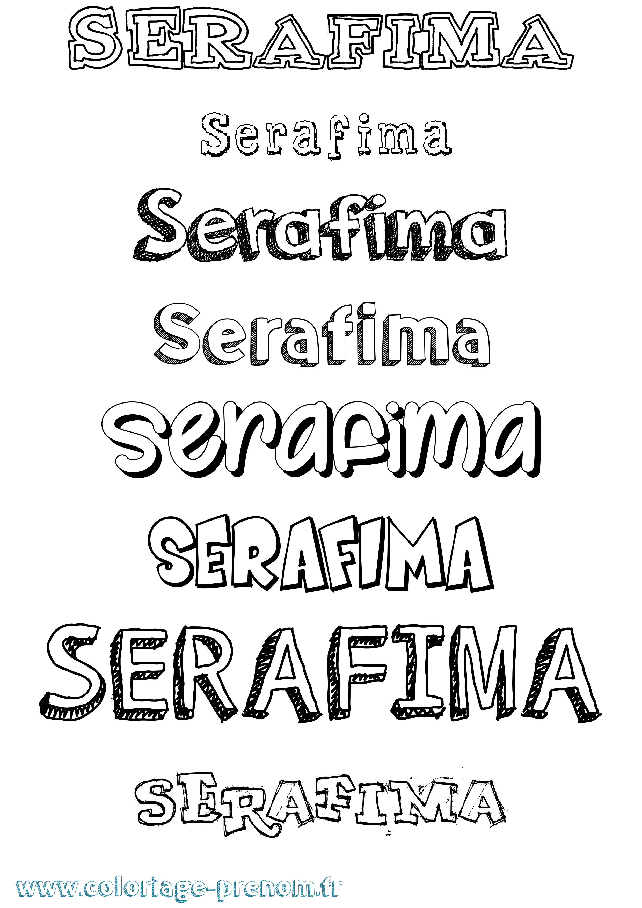 Coloriage Serafima Dessiné Coloriage prénom Serafima Dessiné