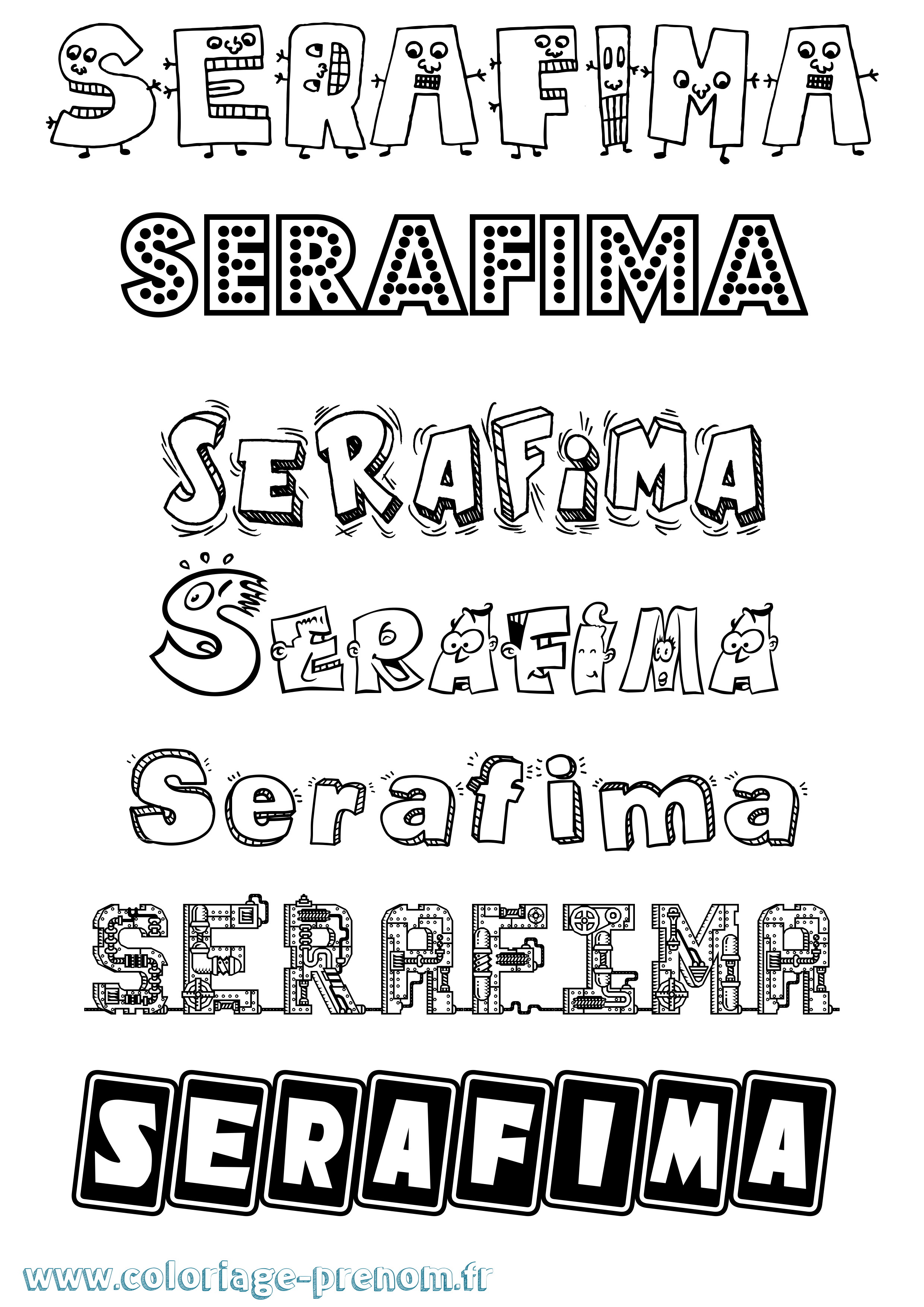 Coloriage Serafima Fun Coloriage prénom Serafima Fun