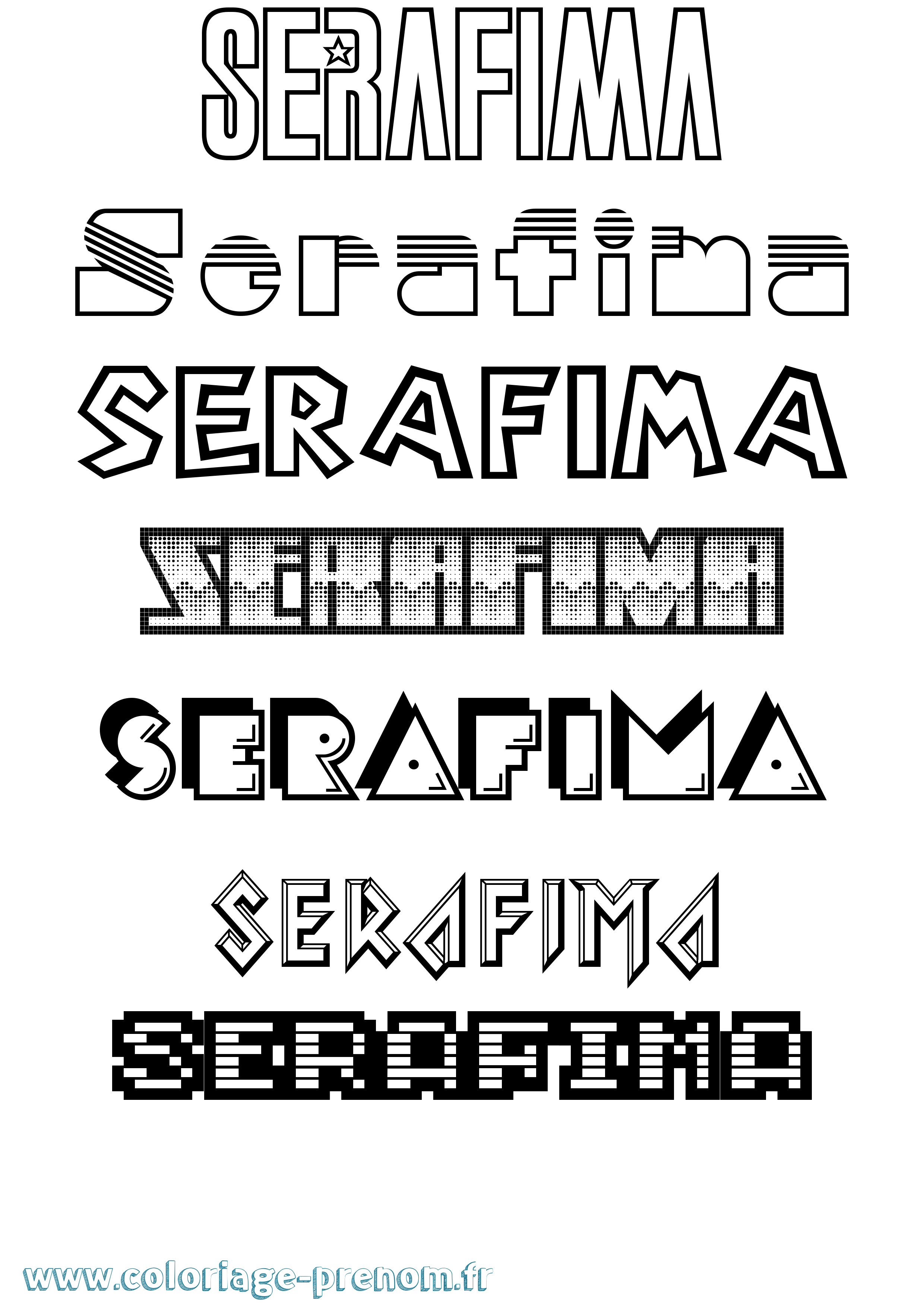 Coloriage Serafima Jeux Vidéos Coloriage prénom Serafima Jeux Vidéos