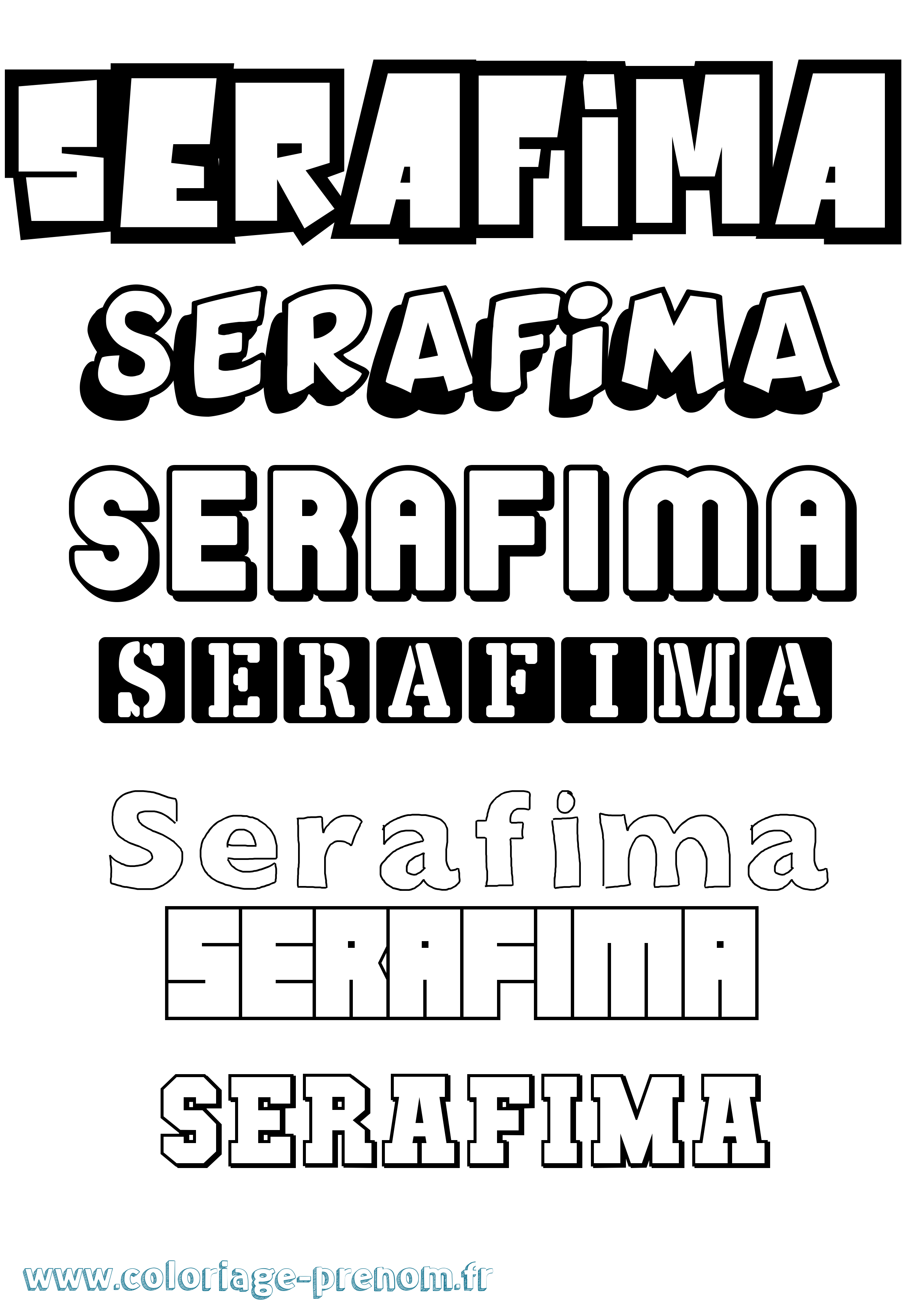 Coloriage Serafima Simple Coloriage prénom Serafima Simple