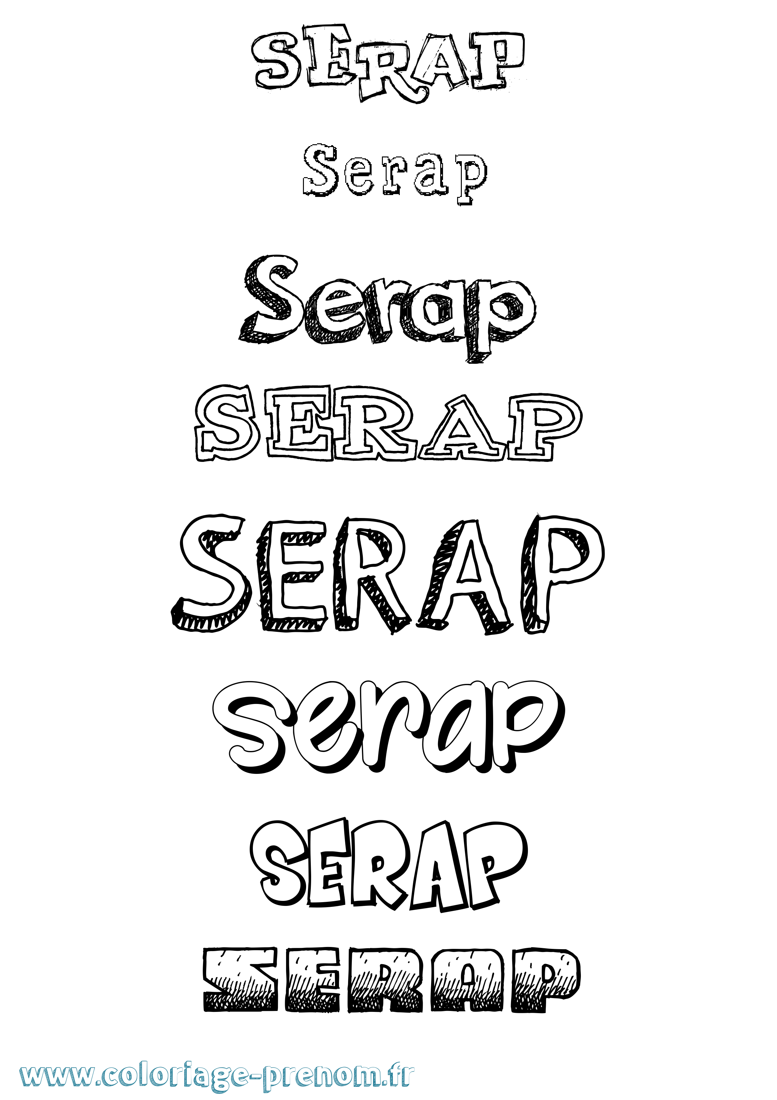 Coloriage Serap Dessiné Coloriage prénom Serap Dessiné