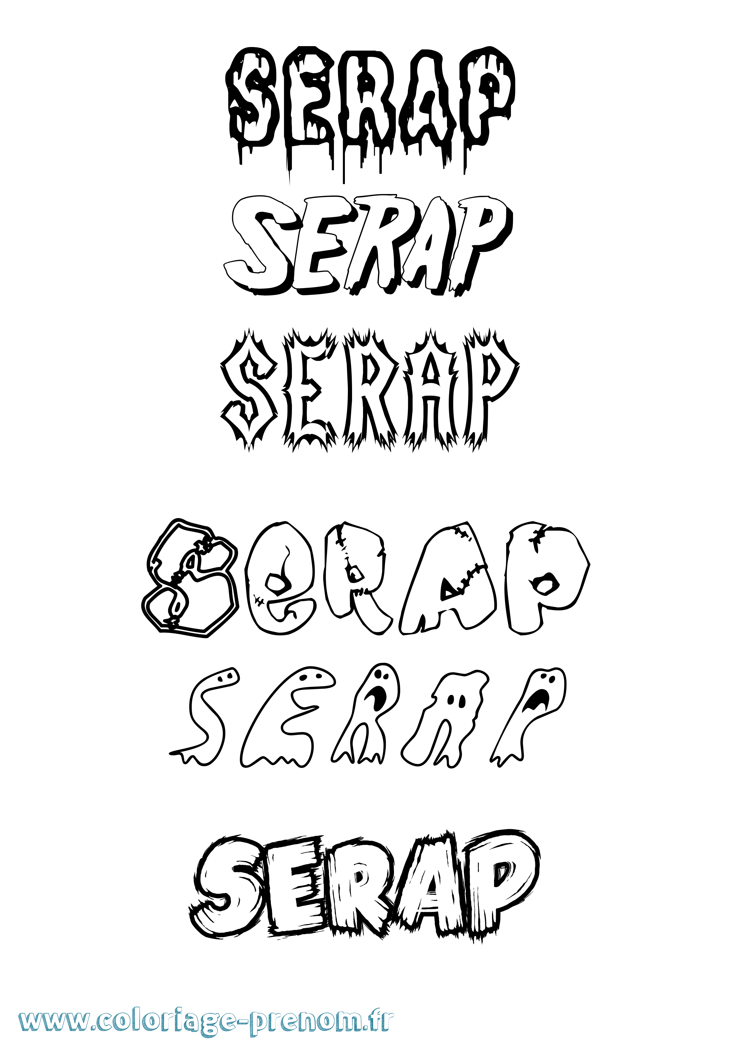 Coloriage Serap Frisson Coloriage prénom Serap Frisson