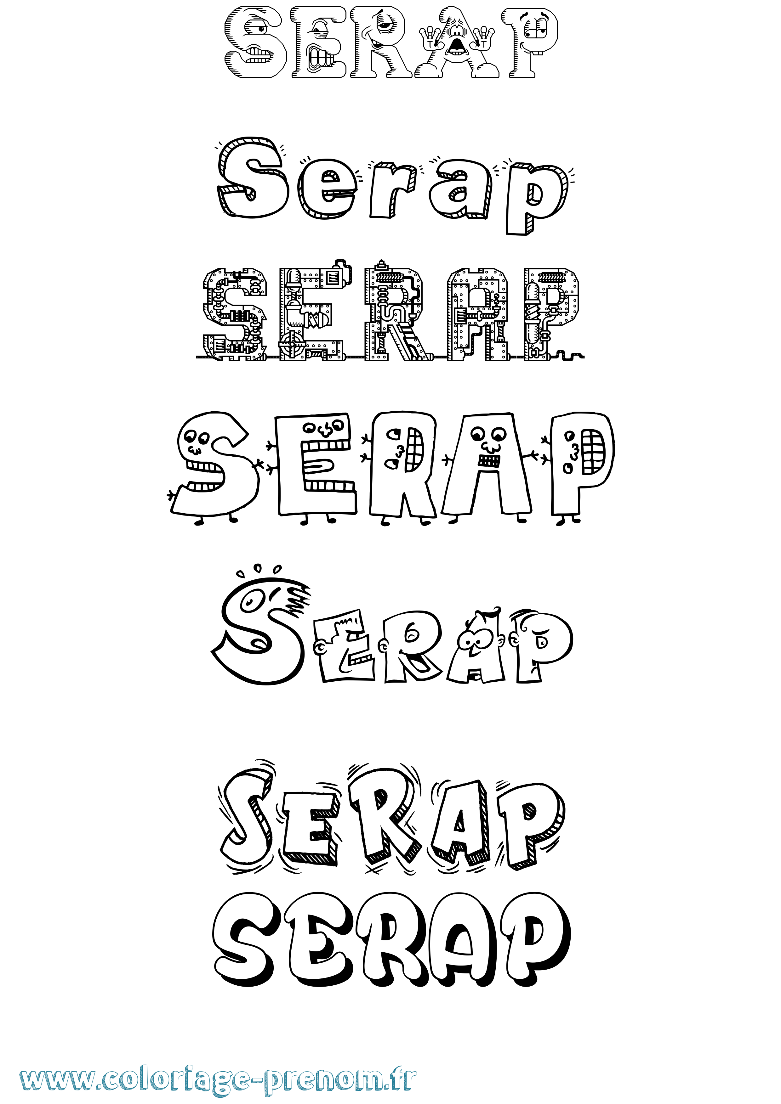 Coloriage Serap Fun Coloriage prénom Serap Fun