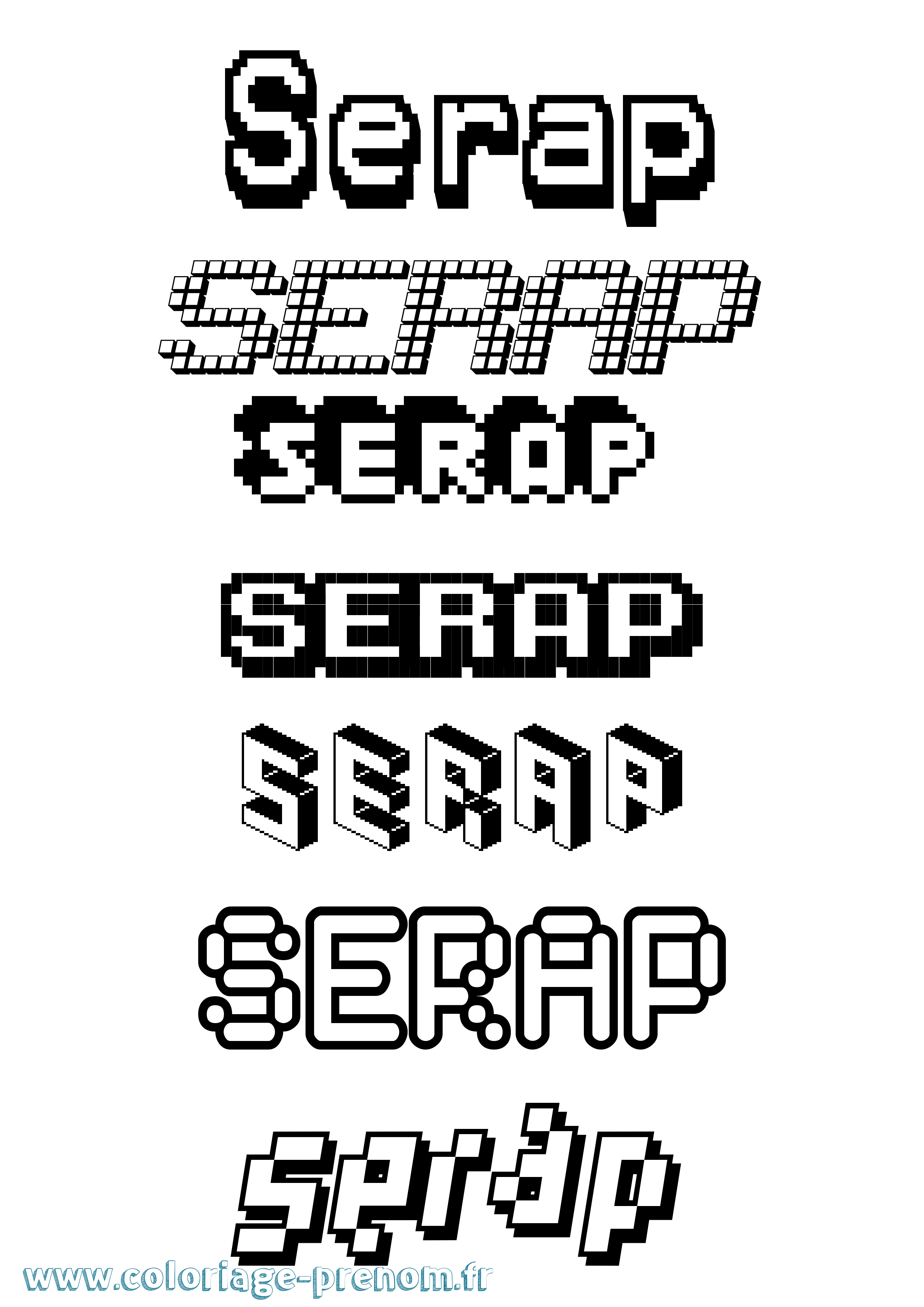 Coloriage Serap Pixel Coloriage prénom Serap Pixel