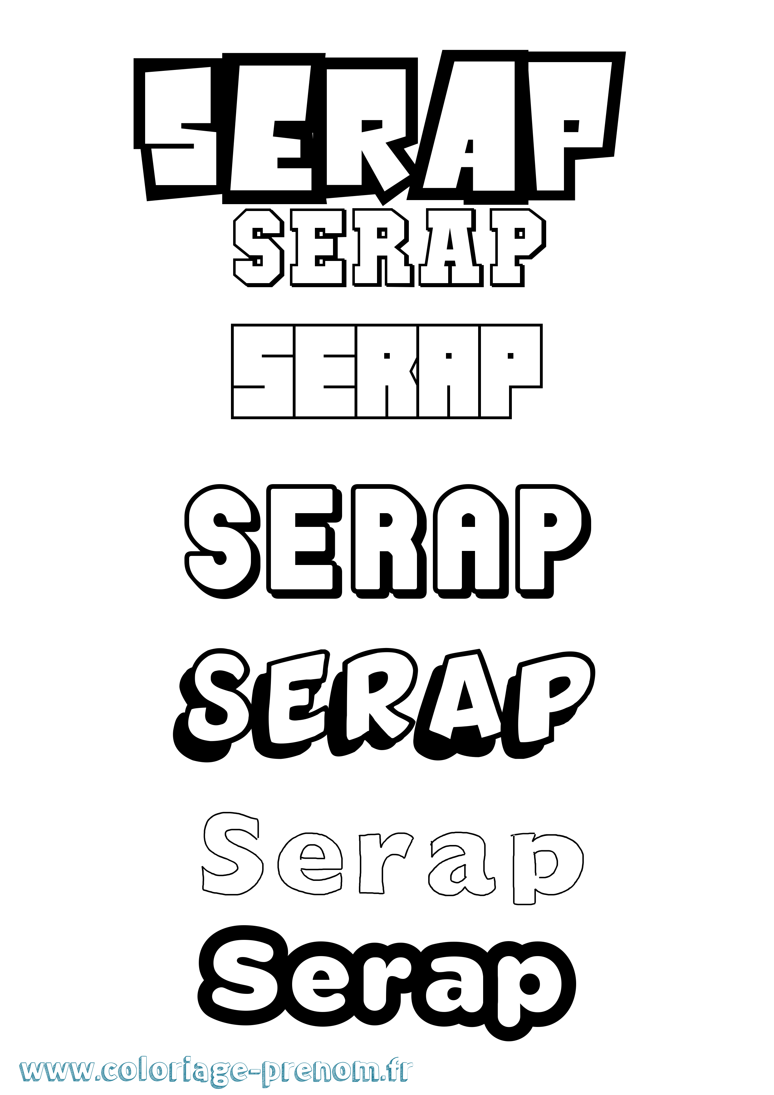 Coloriage Serap Simple Coloriage prénom Serap Simple