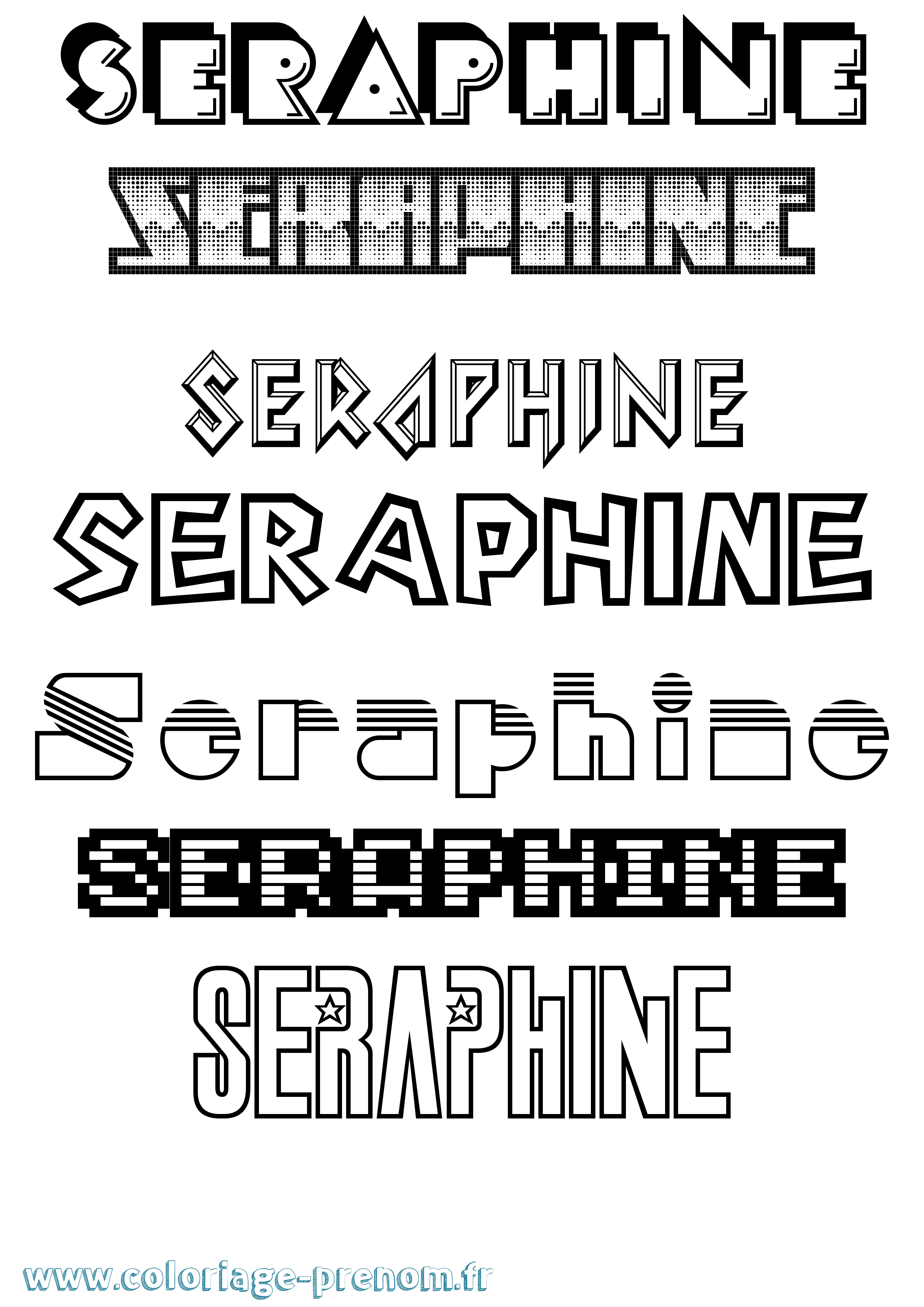 Coloriage Seraphine Jeux Vidéos Coloriage prénom Seraphine Jeux Vidéos