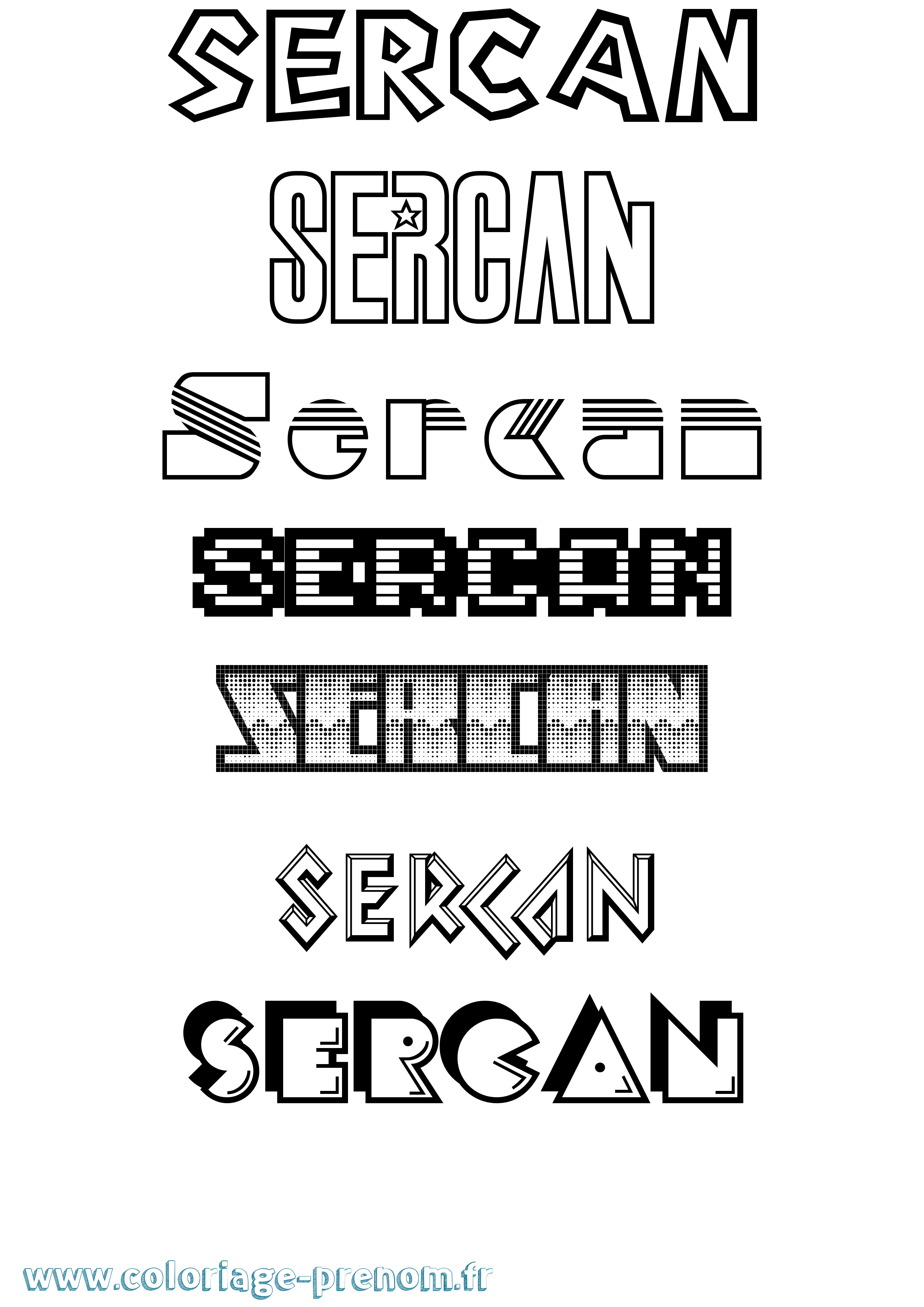 Coloriage Sercan Jeux Vidéos Coloriage prénom Sercan Jeux Vidéos